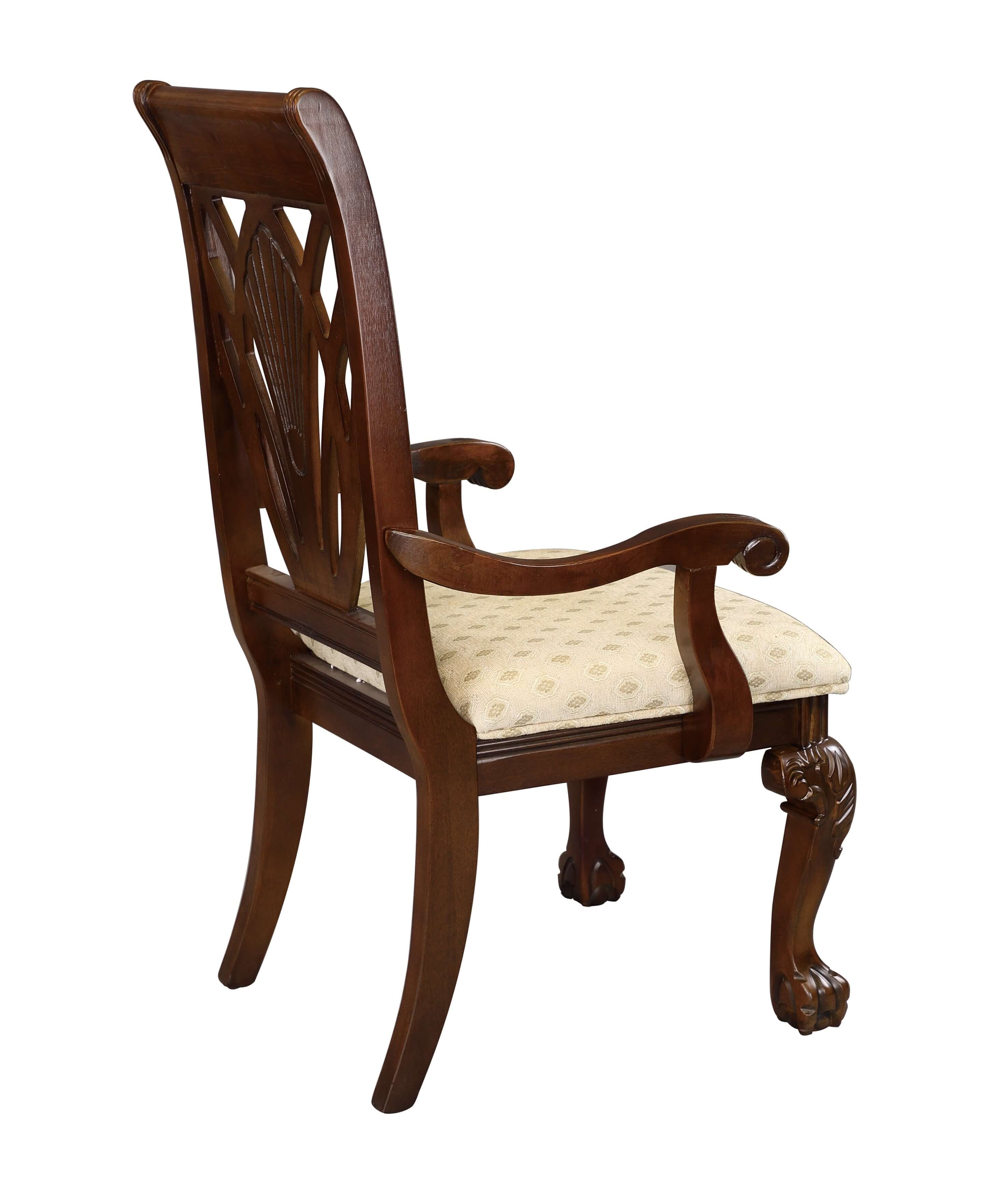 Norwich Leg Classic Fabric/Wood Dining Arm Chair