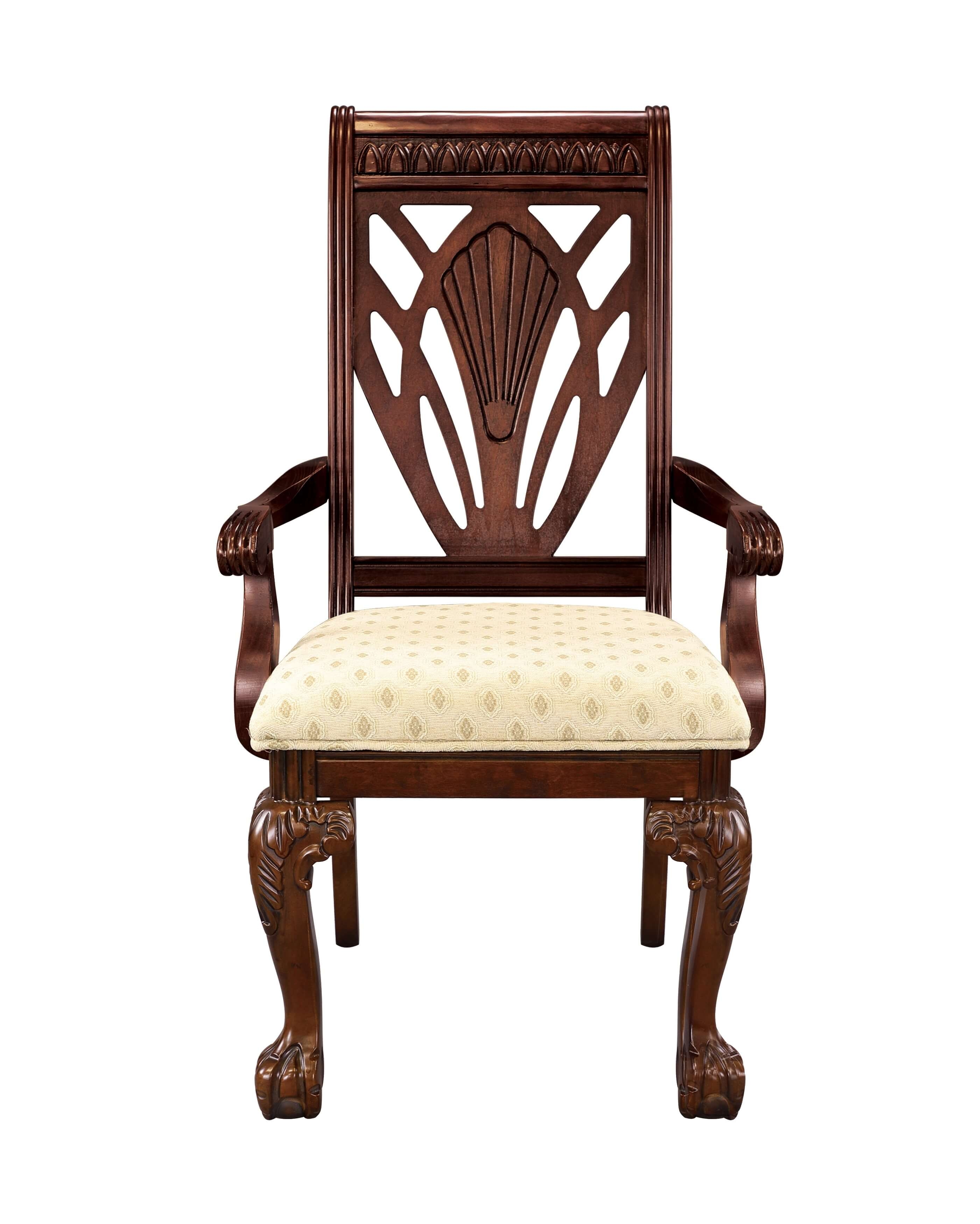 Norwich Leg Classic Fabric/Wood Dining Arm Chair