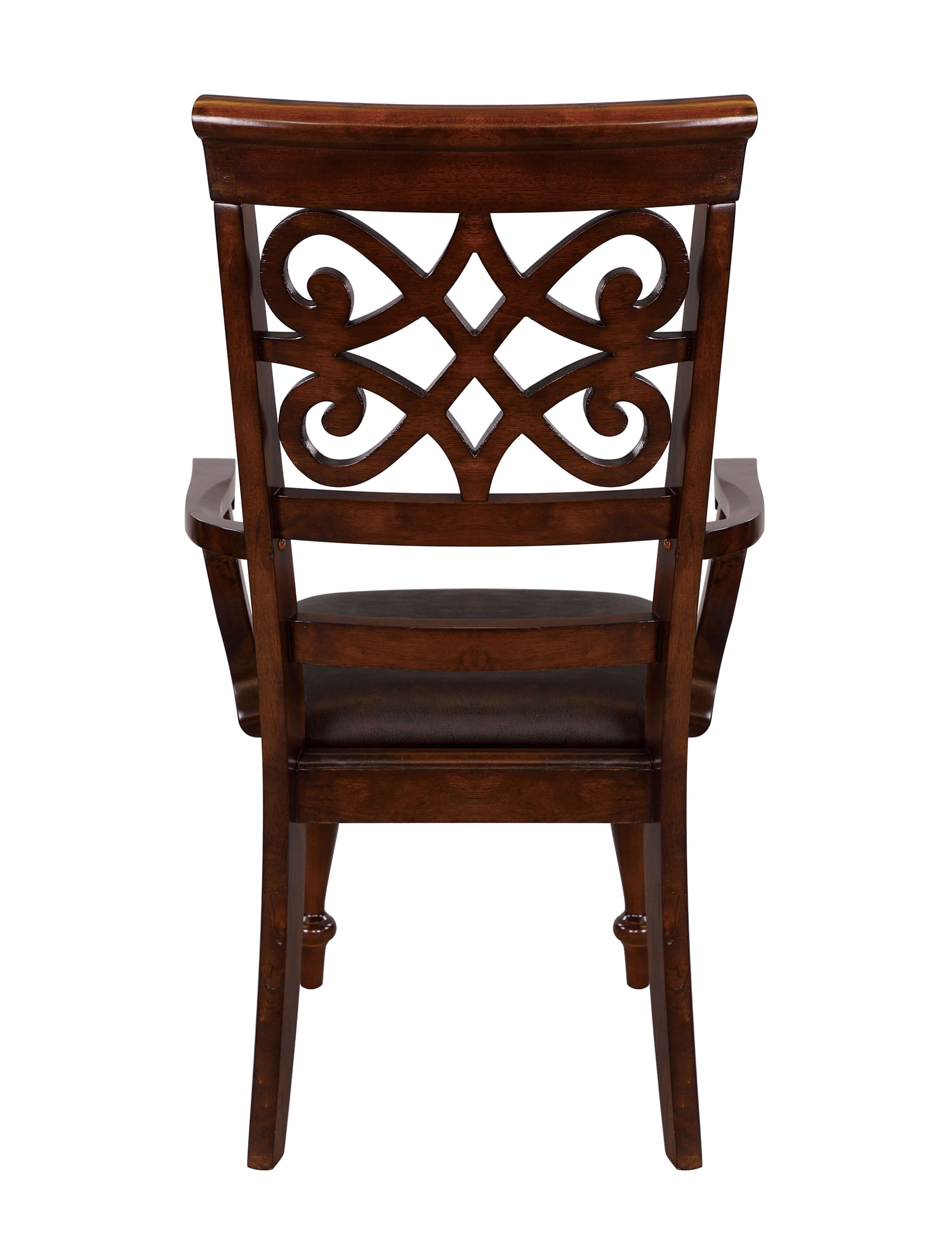 Creswell Leg Classic Vinyl/Wood Dining Arm Chair