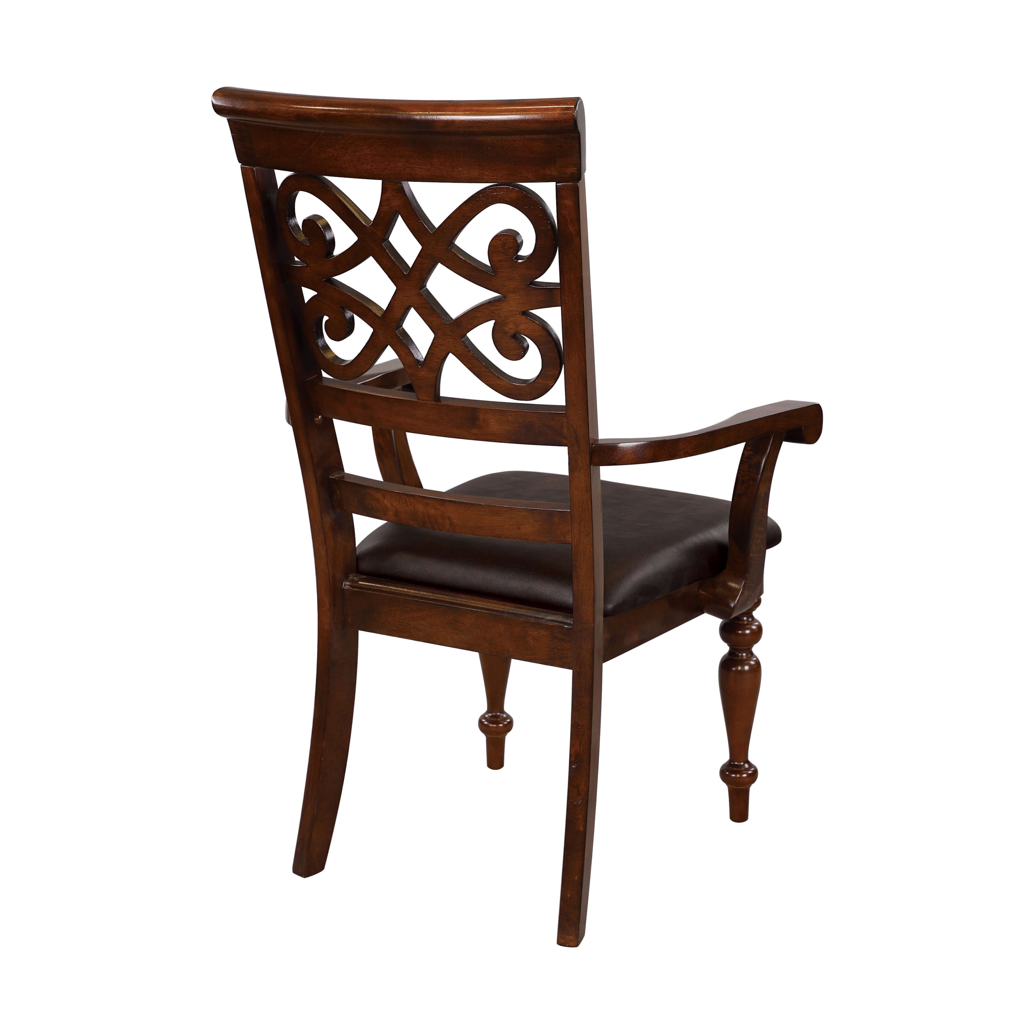 Creswell Leg Classic Vinyl/Wood Dining Arm Chair