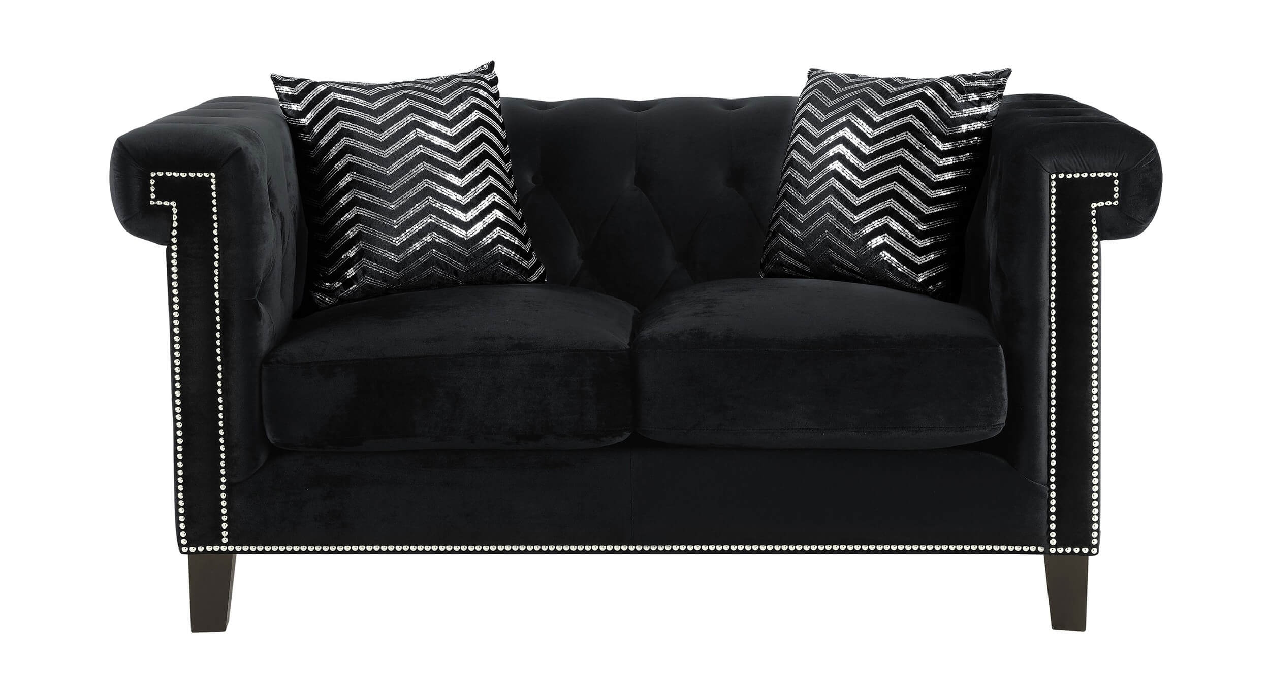 Reventlow Tufted Velvet Loveseat Black