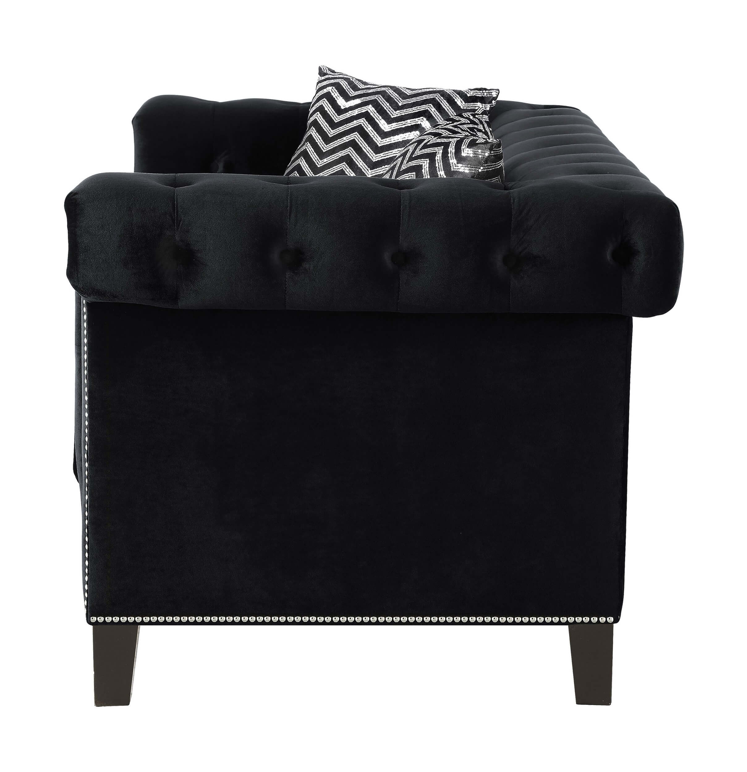 Reventlow Tufted Velvet Loveseat Black