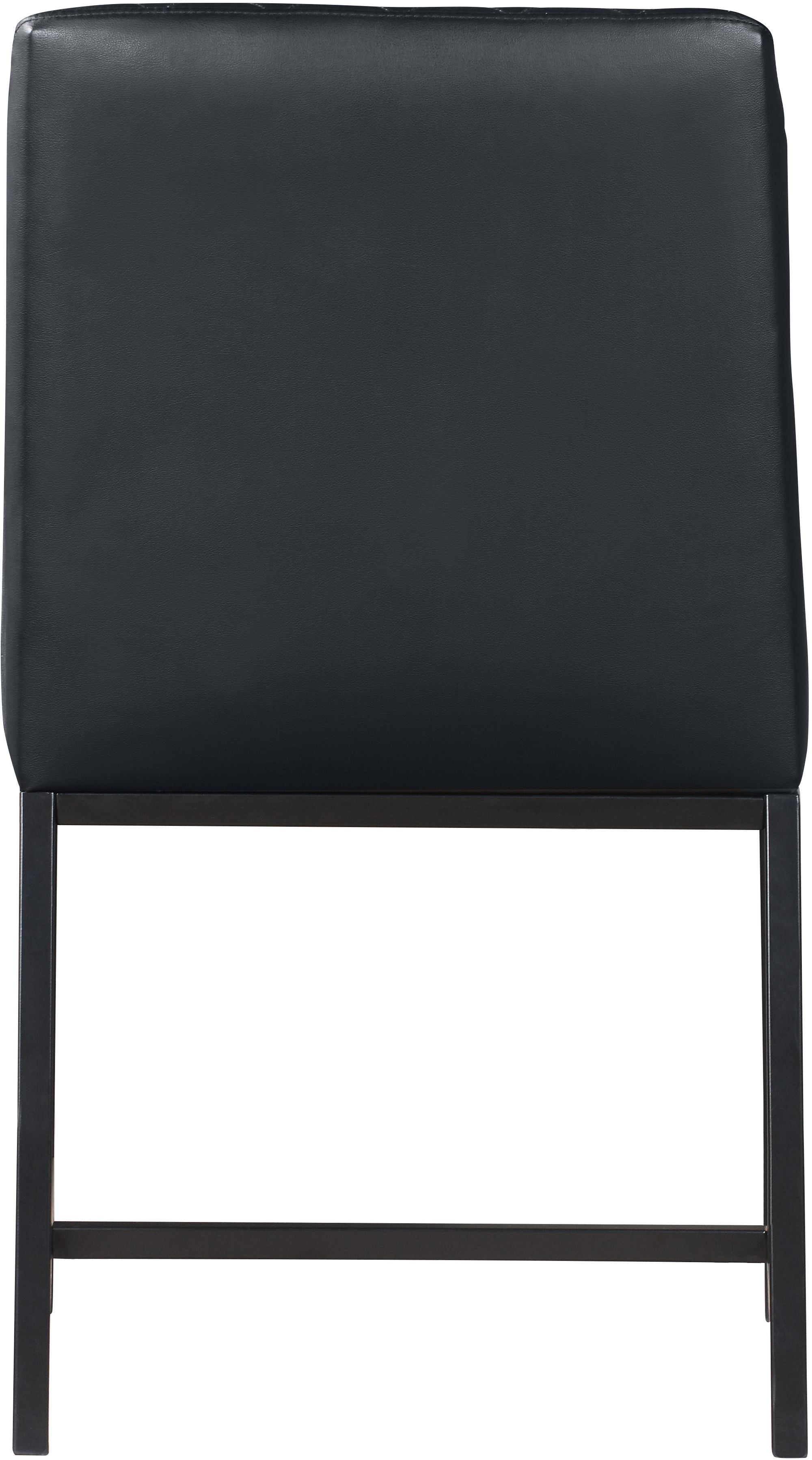 Bryce Faux Leather Dining Chair with Matte Black Metal Legs