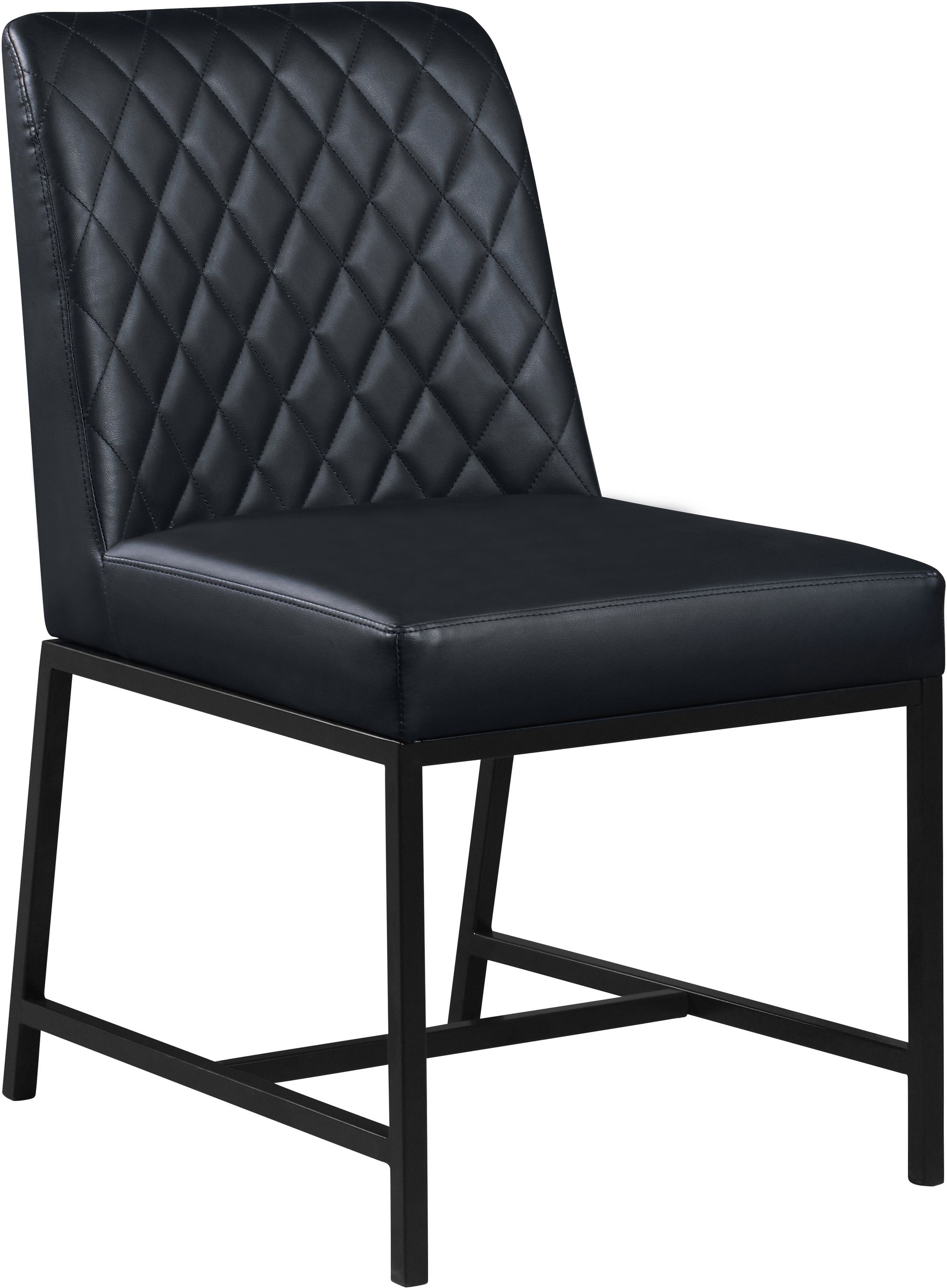 Bryce Faux Leather Dining Chair with Matte Black Metal Legs