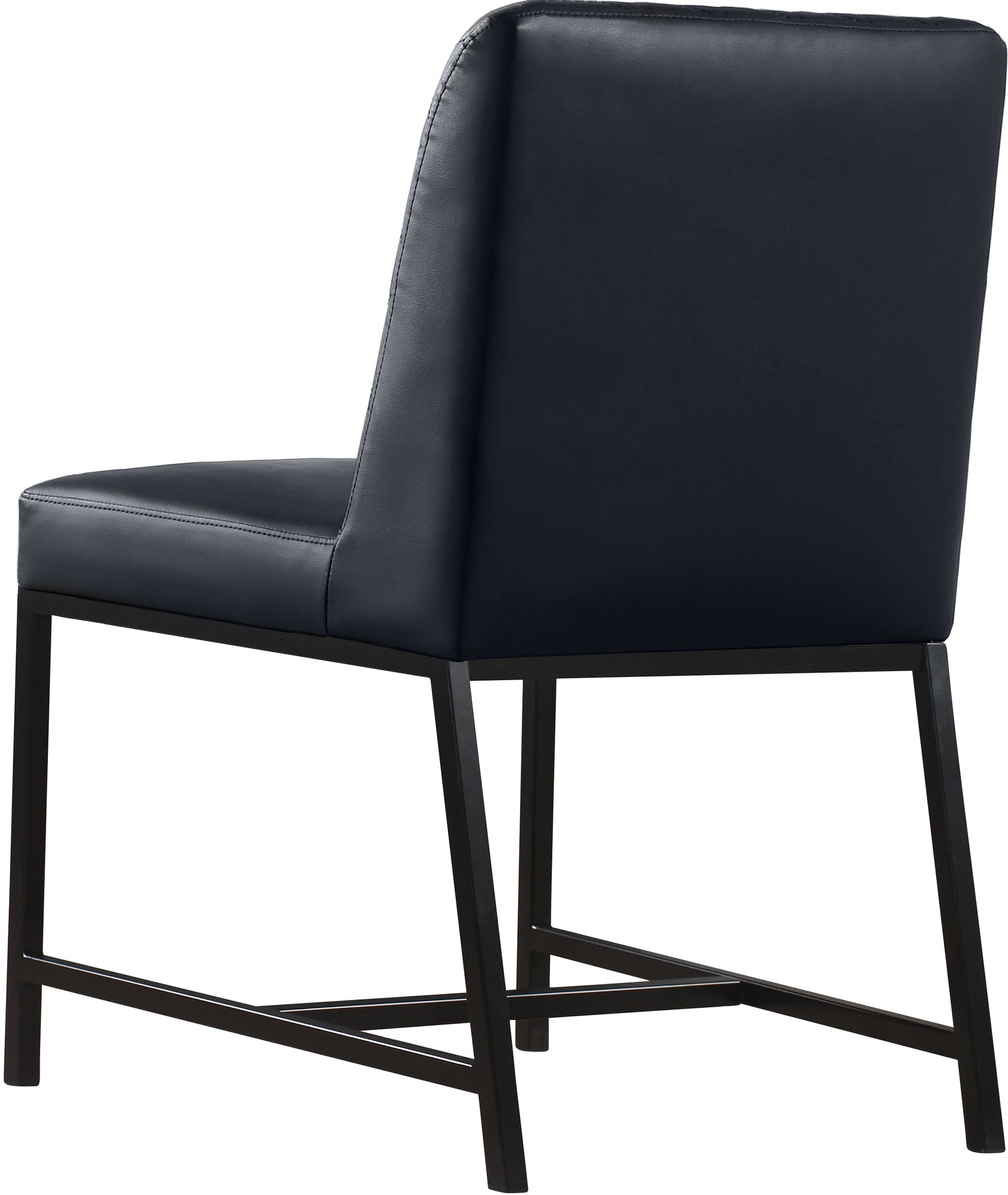 Bryce Faux Leather Dining Chair with Matte Black Metal Legs