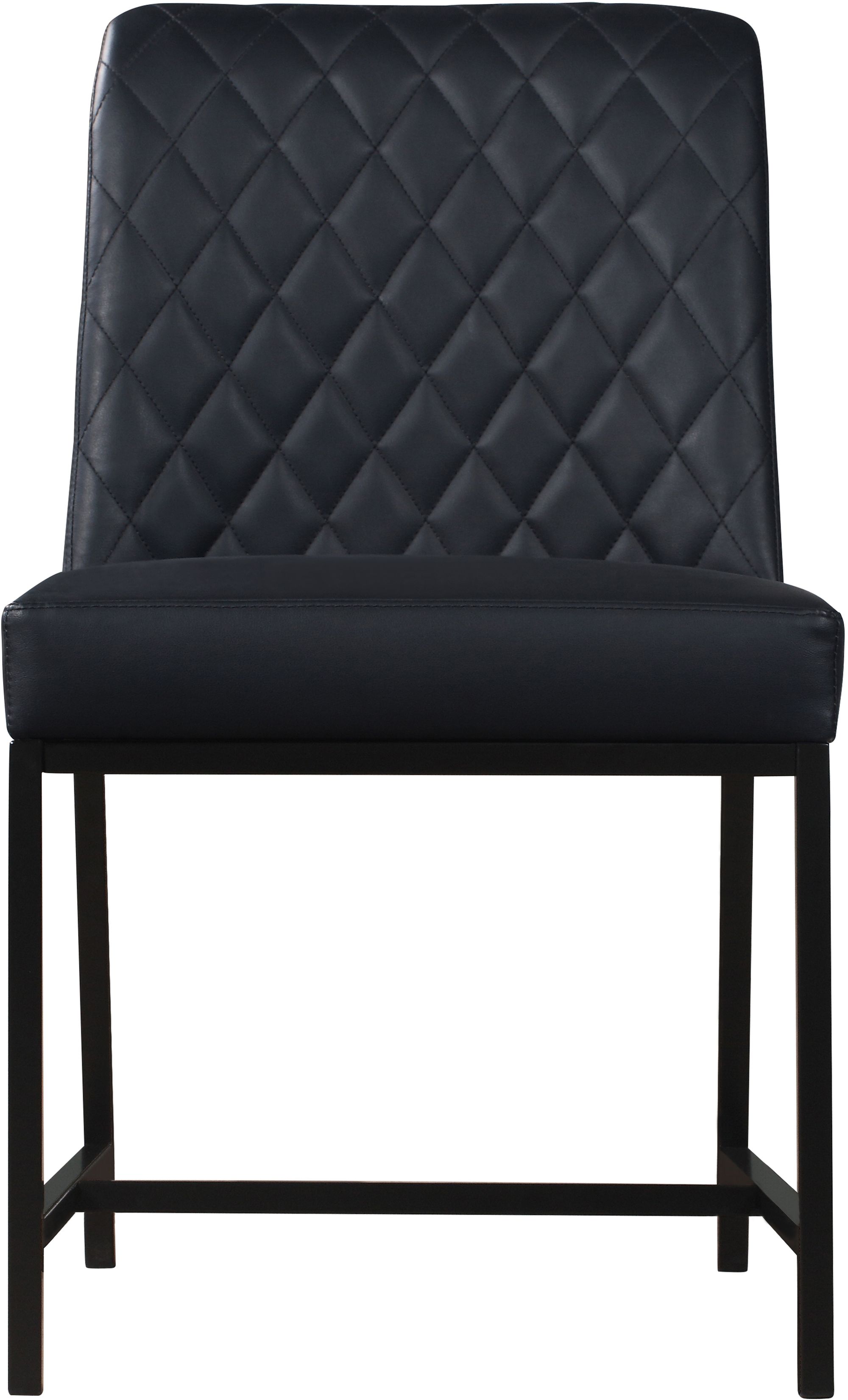 Bryce Faux Leather Dining Chair with Matte Black Metal Legs