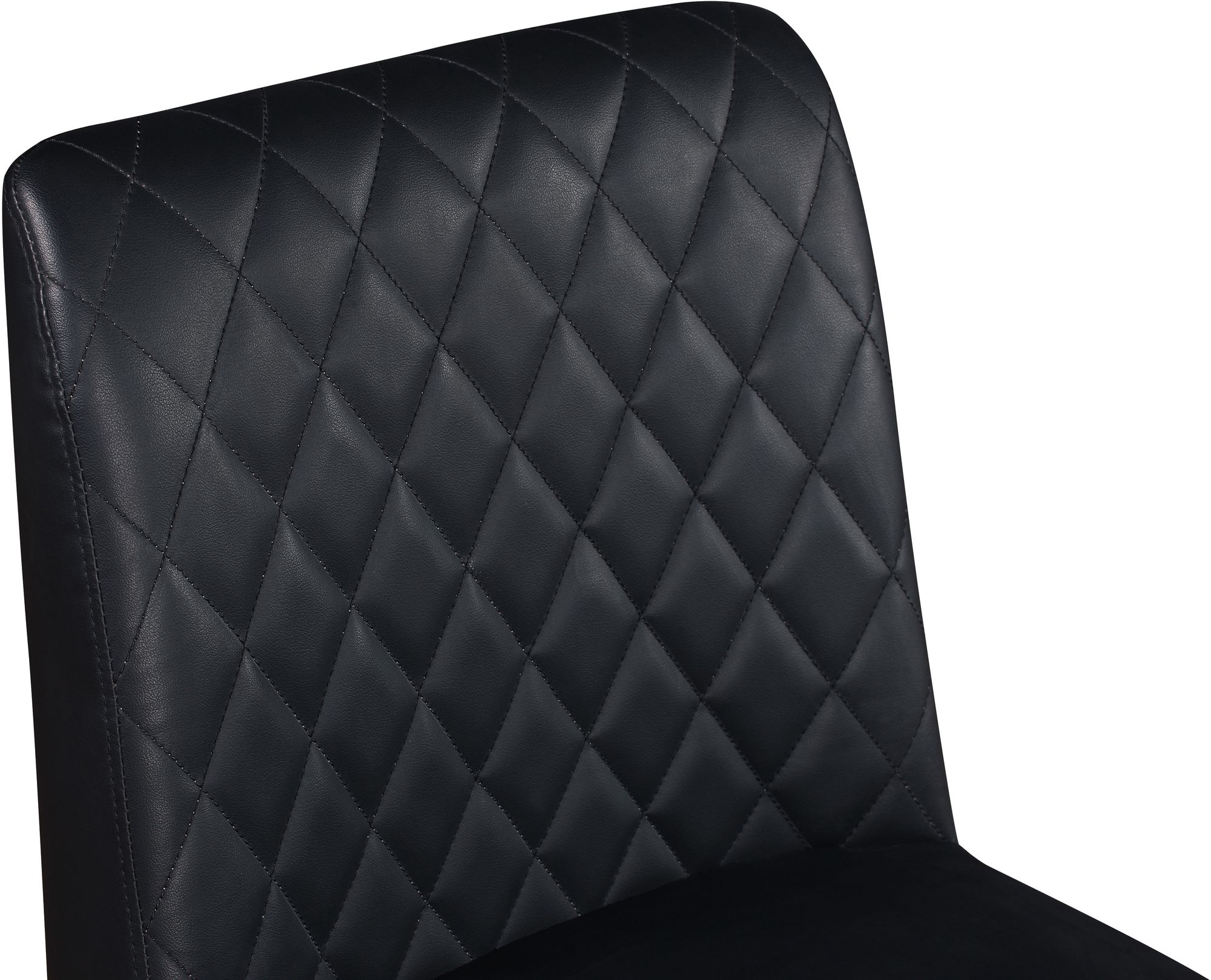 Bryce Faux Leather Dining Chair with Matte Black Metal Legs