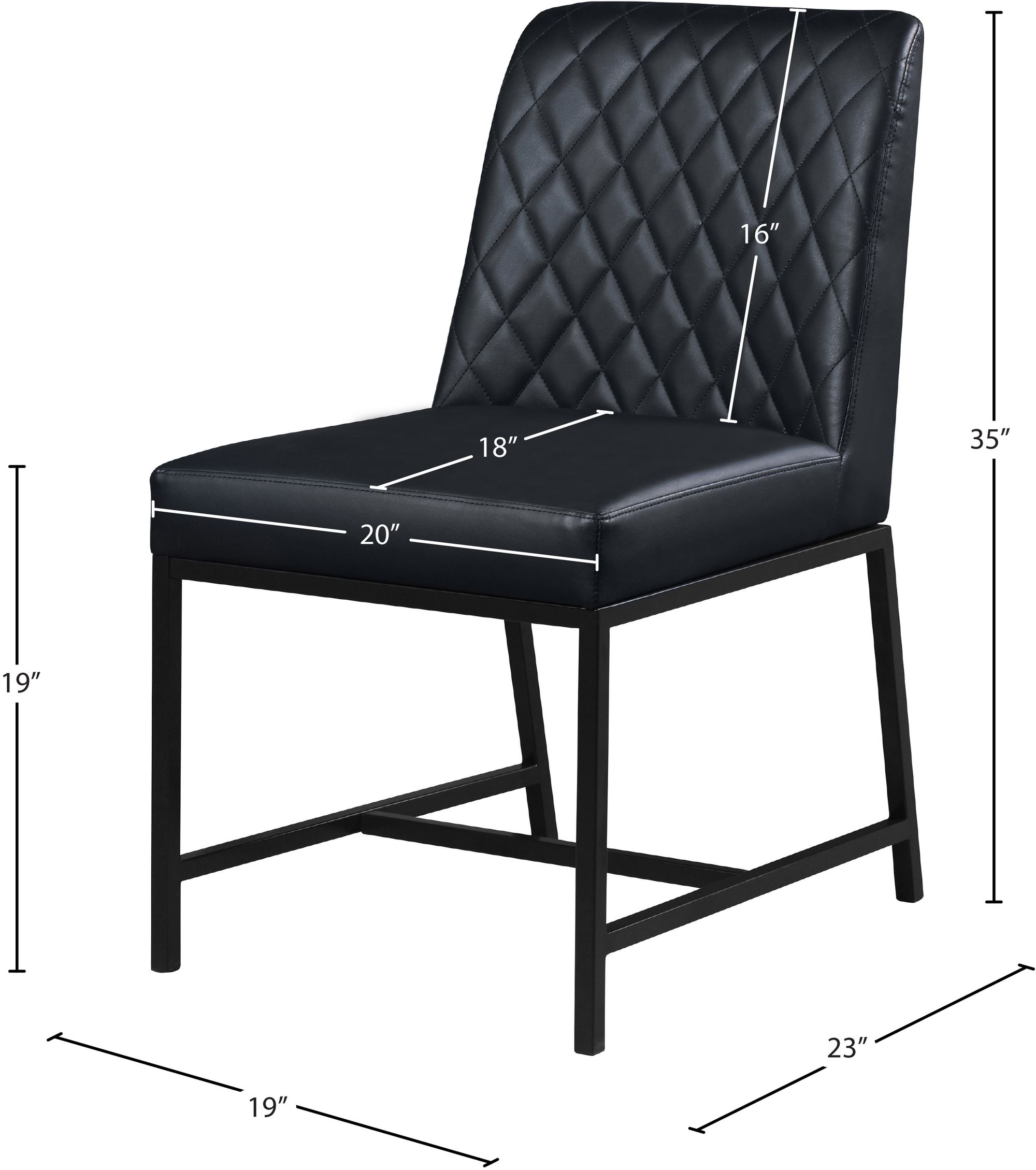 Bryce Faux Leather Dining Chair with Matte Black Metal Legs