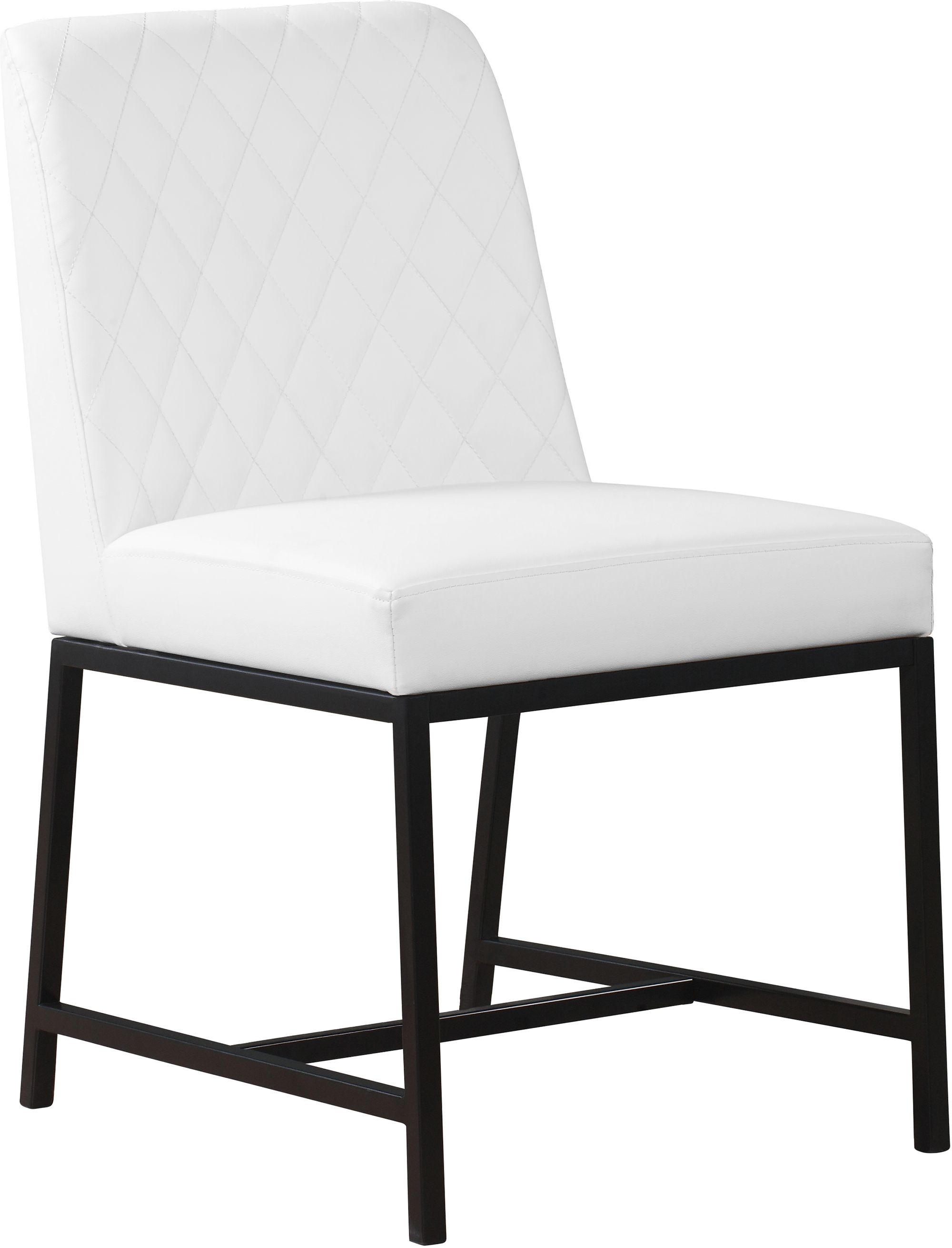 Bryce Faux Leather Dining Chair with Matte Black Metal Legs