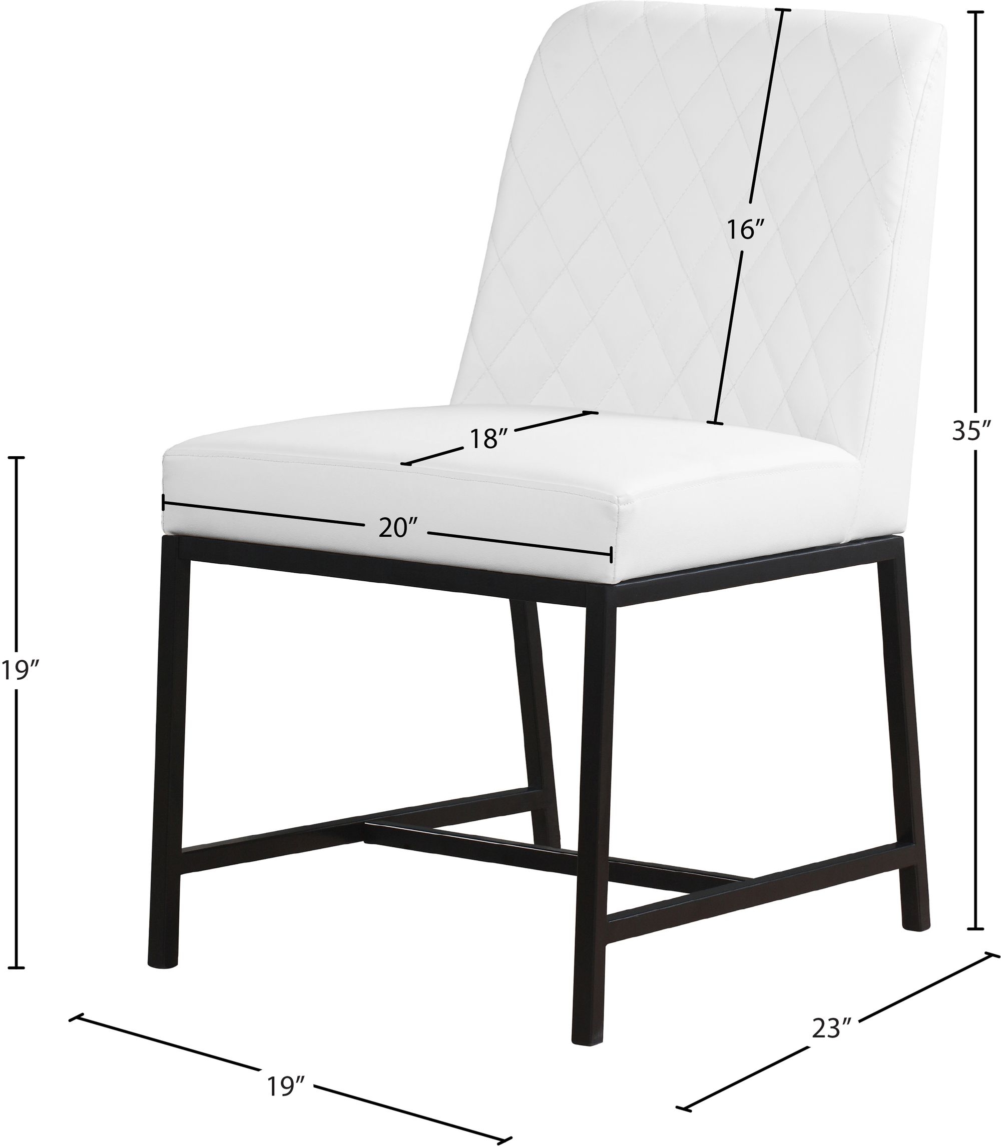 Bryce Faux Leather Dining Chair with Matte Black Metal Legs