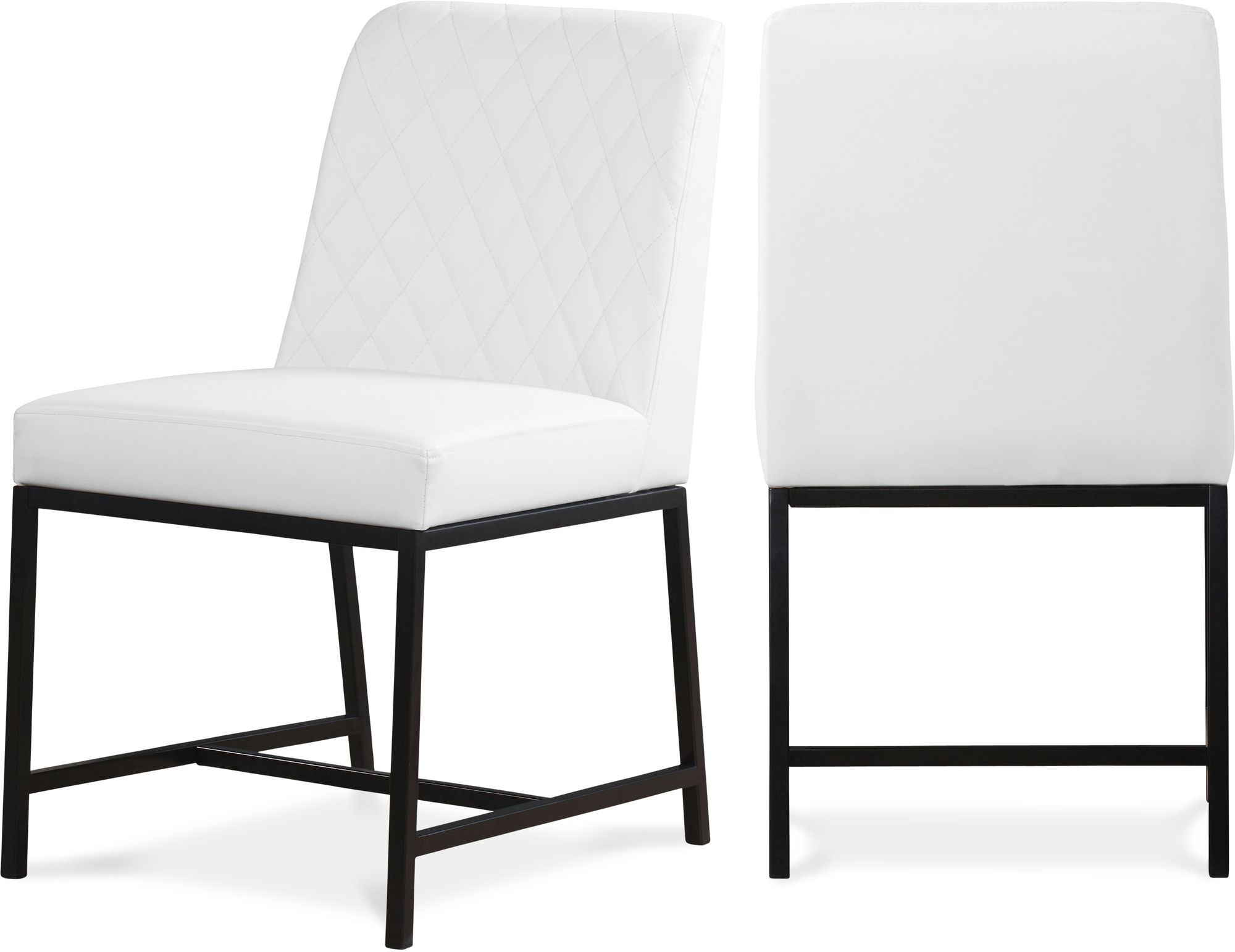 Bryce Faux Leather Dining Chair with Matte Black Metal Legs