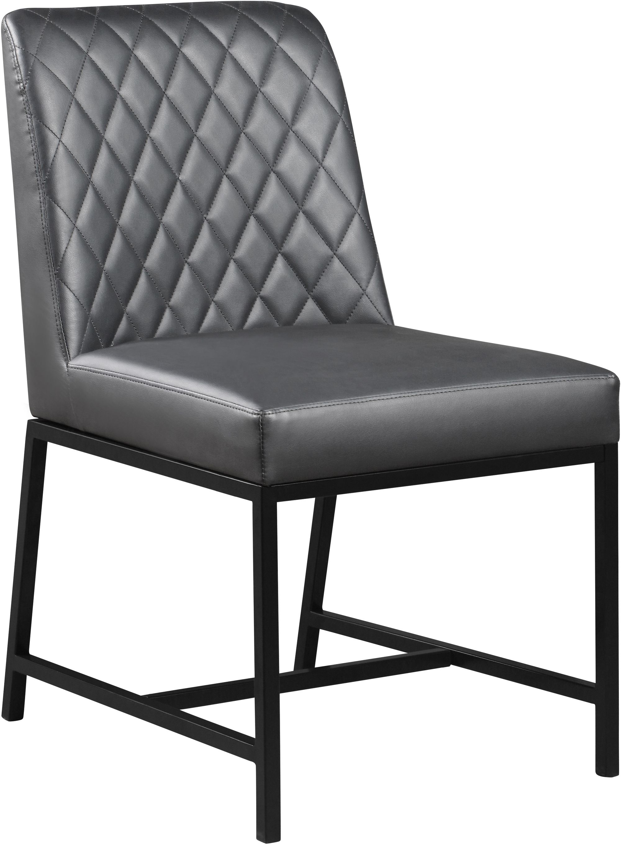 Bryce Faux Leather Dining Chair with Matte Black Metal Legs