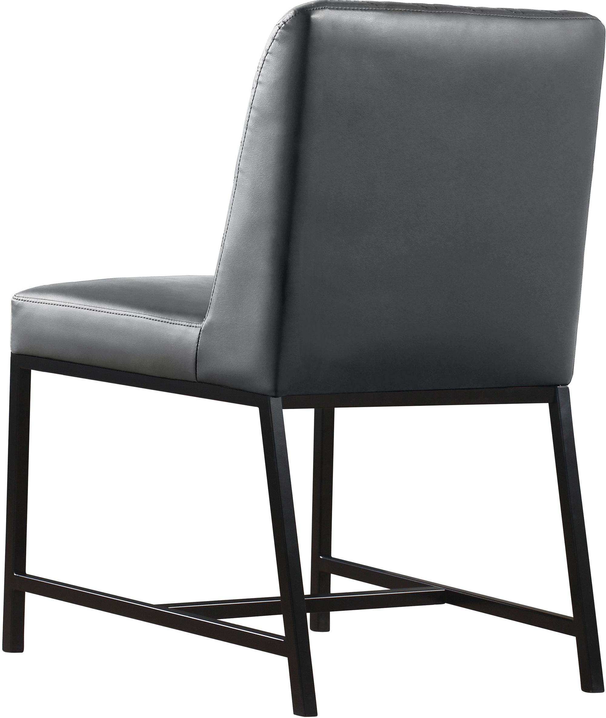 Bryce Faux Leather Dining Chair with Matte Black Metal Legs