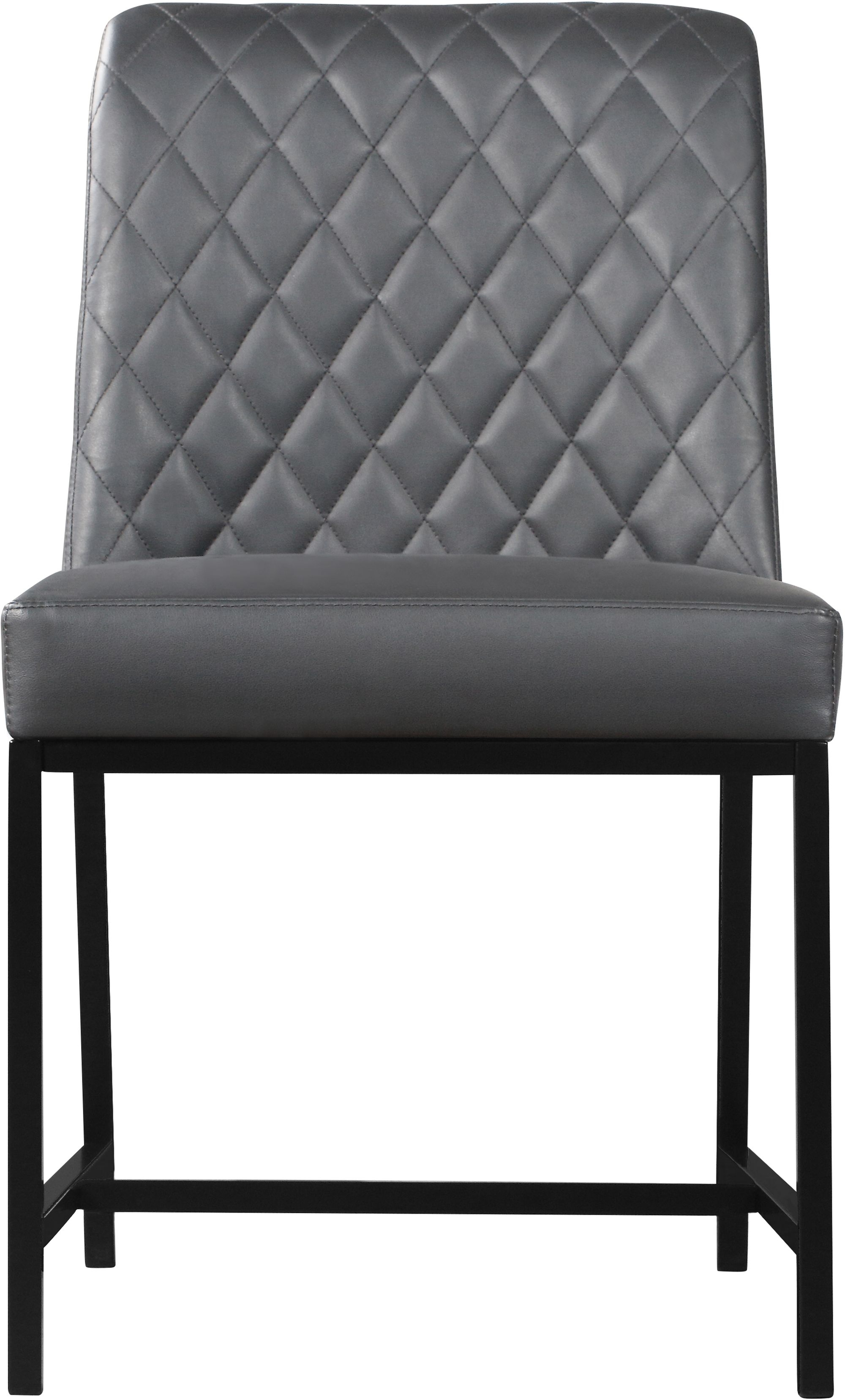 Bryce Faux Leather Dining Chair with Matte Black Metal Legs
