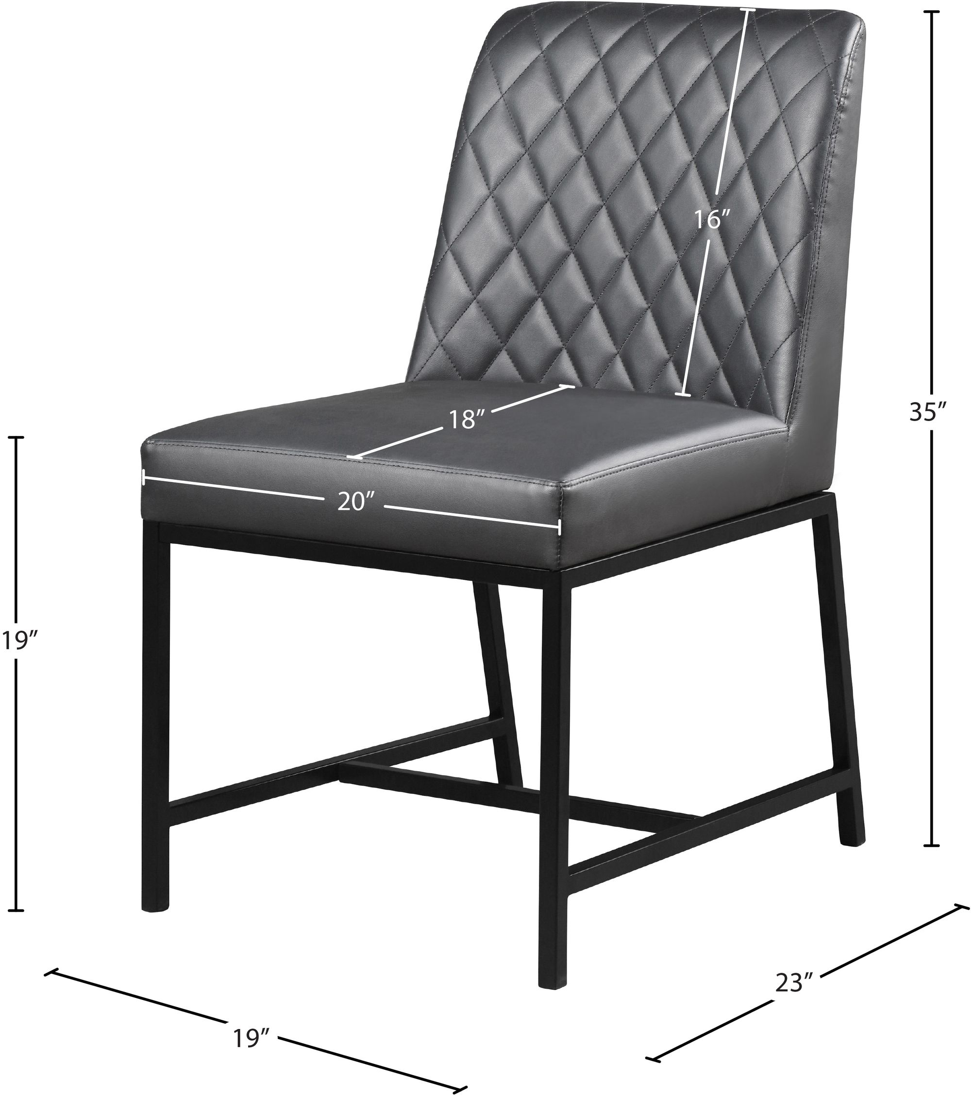 Bryce Faux Leather Dining Chair with Matte Black Metal Legs