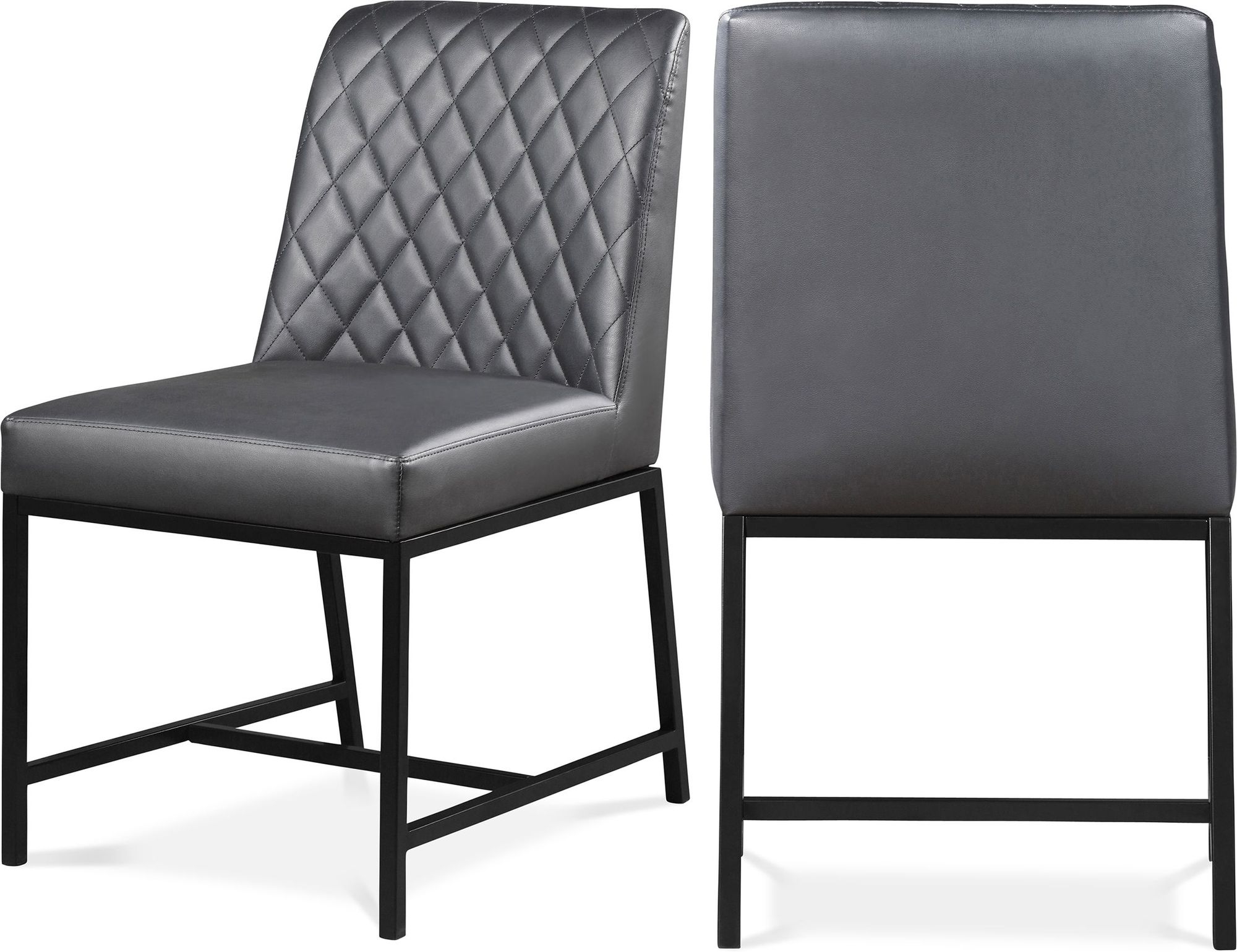 Bryce Faux Leather Dining Chair with Matte Black Metal Legs