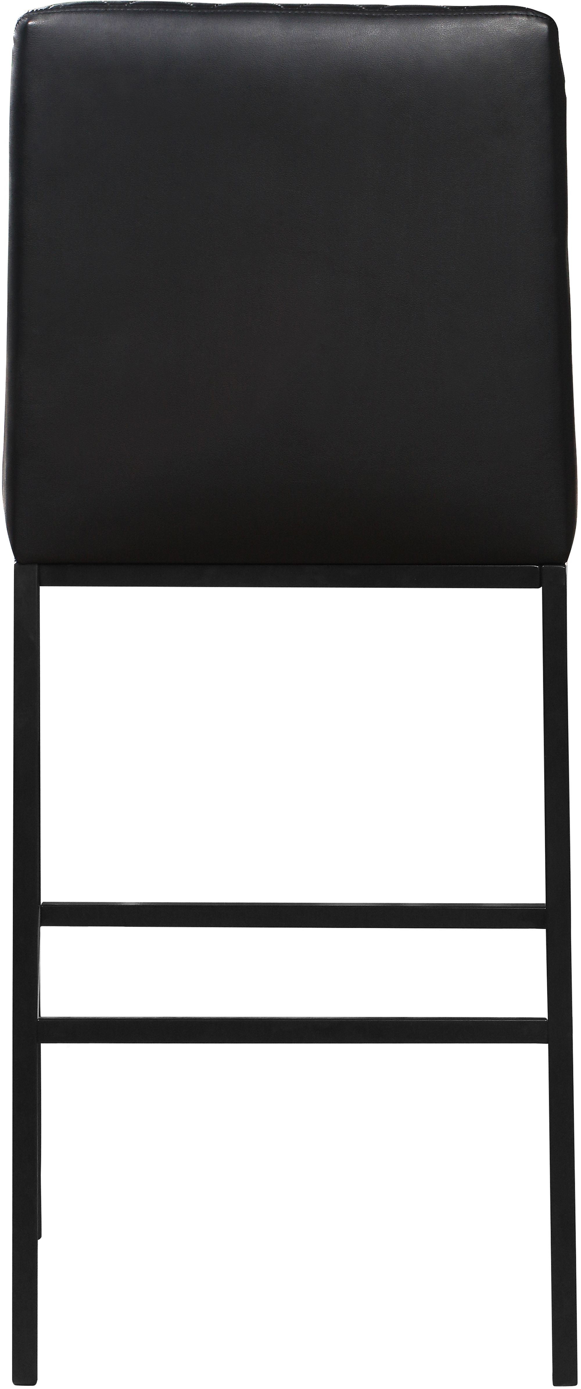 Bryce Faux Leather Bar Stool with Matte Black Metal Legs