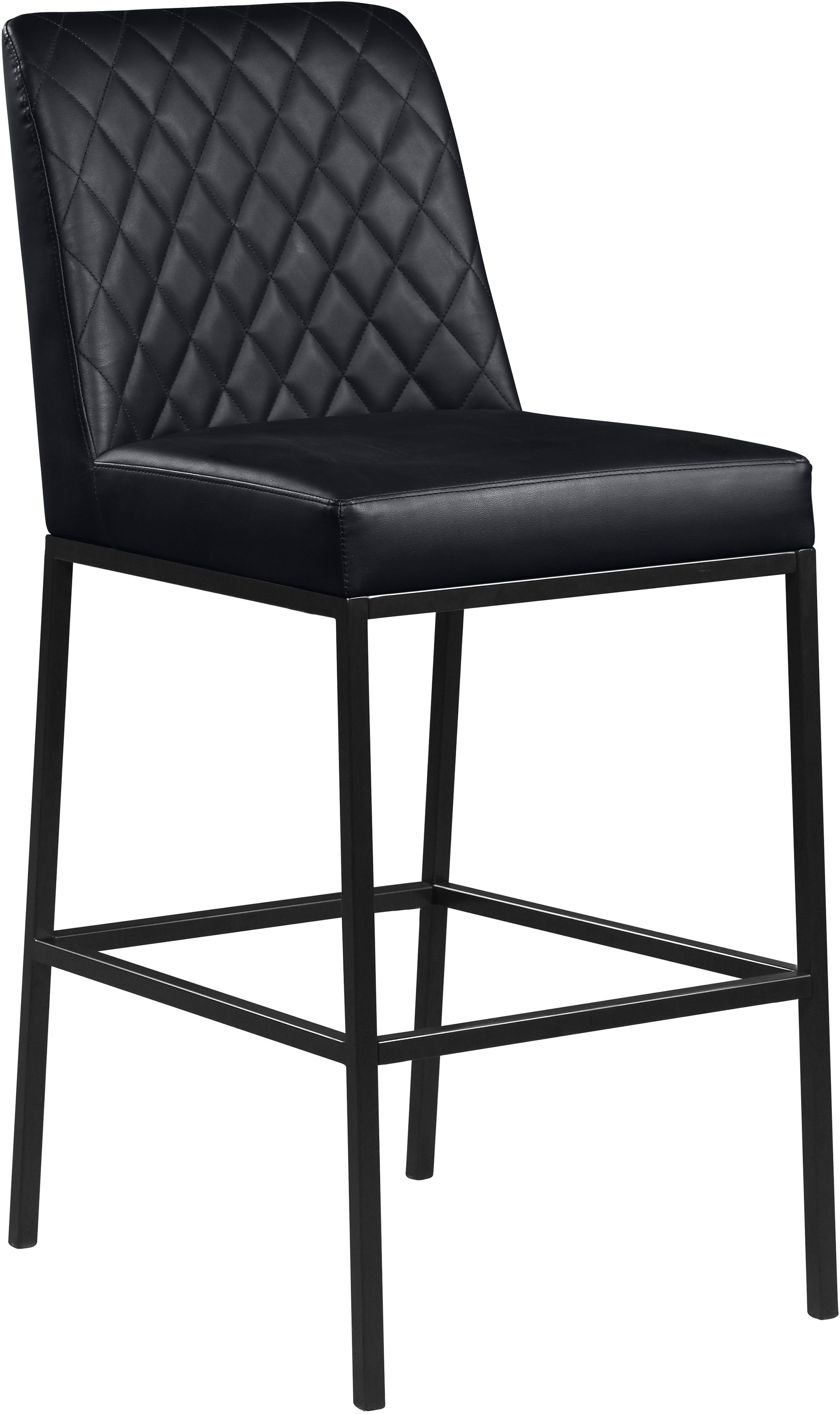 Bryce Faux Leather Bar Stool with Matte Black Metal Legs