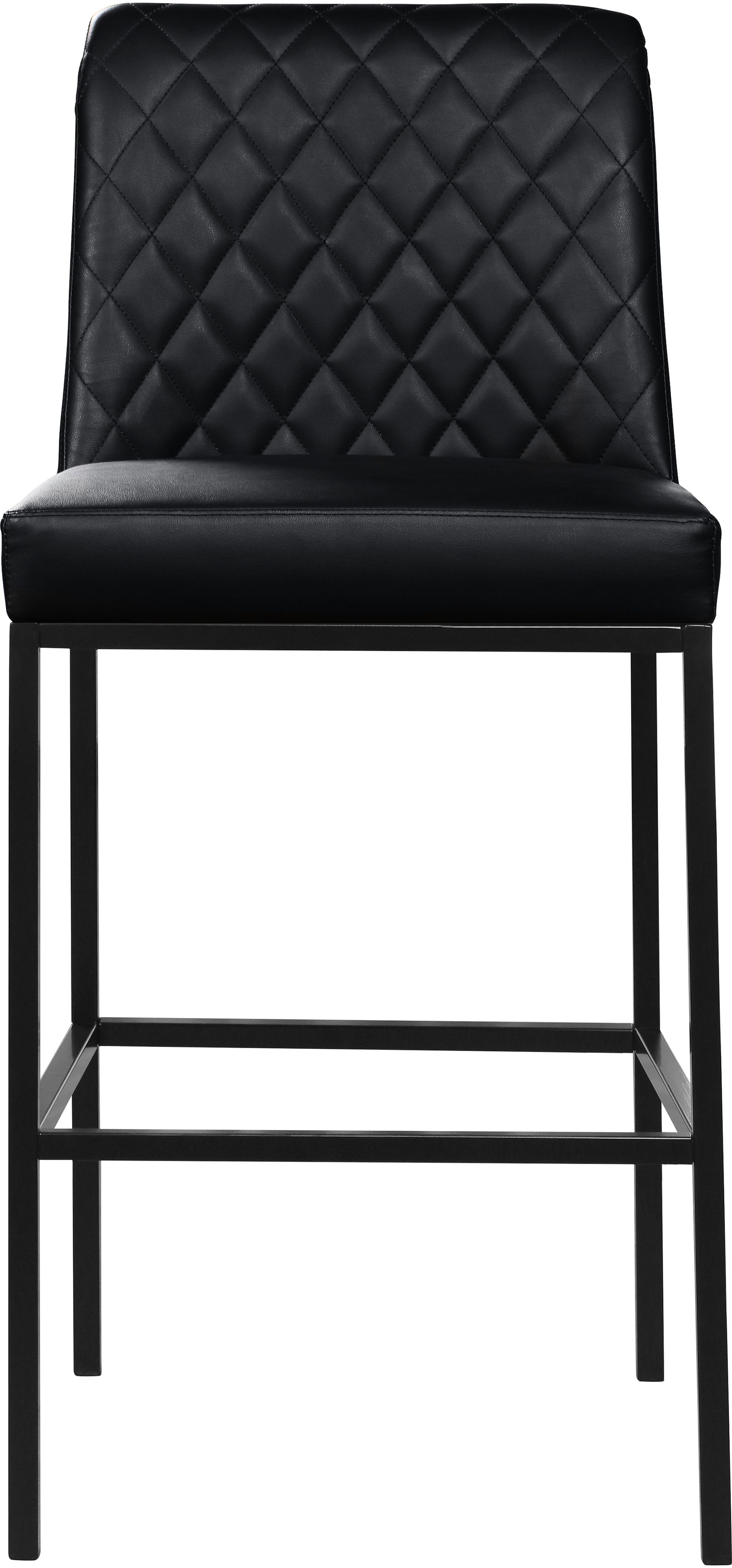 Bryce Faux Leather Bar Stool with Matte Black Metal Legs