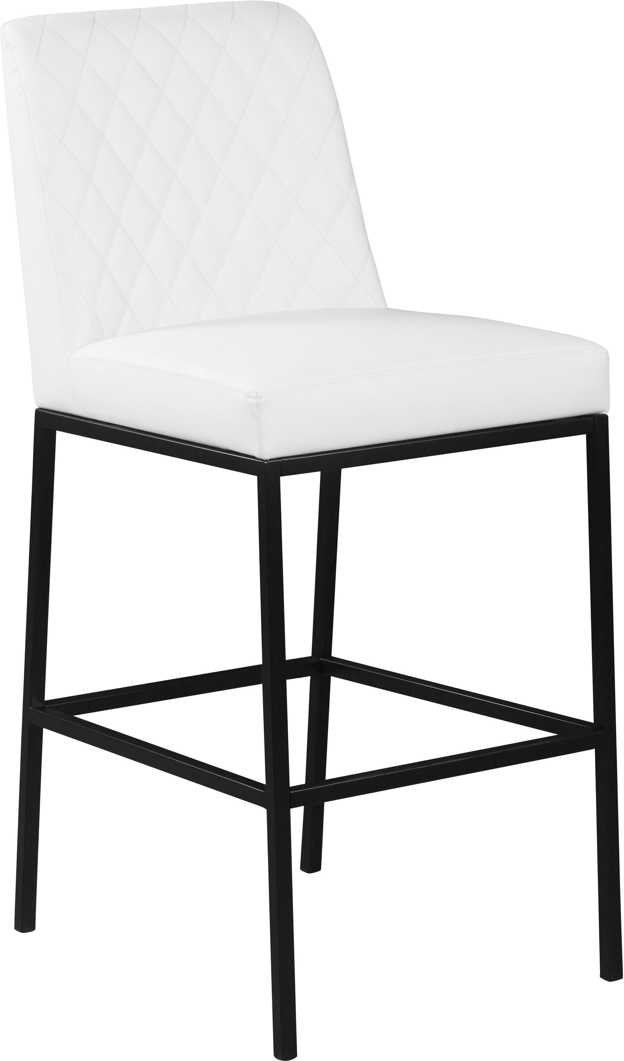 Bryce Faux Leather Bar Stool with Matte Black Metal Legs