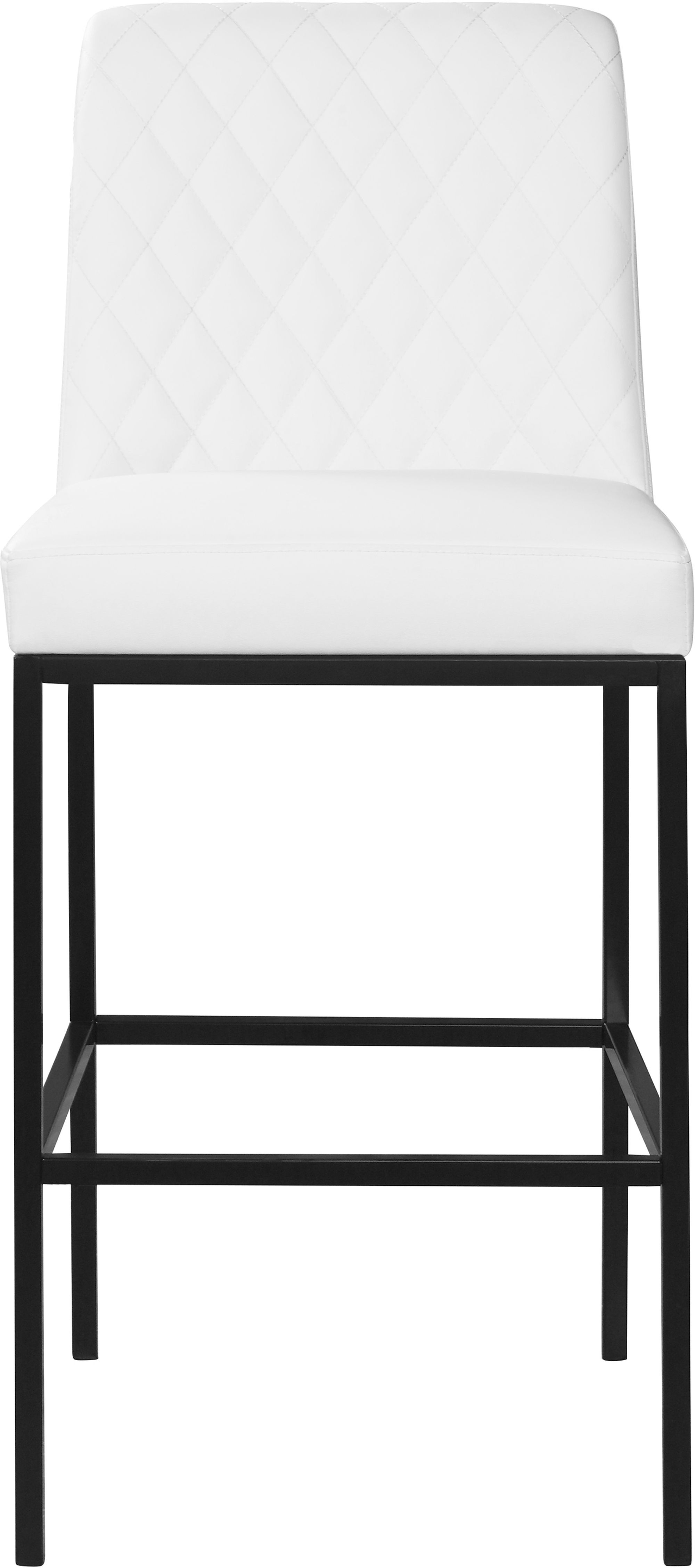 Bryce Faux Leather Bar Stool with Matte Black Metal Legs