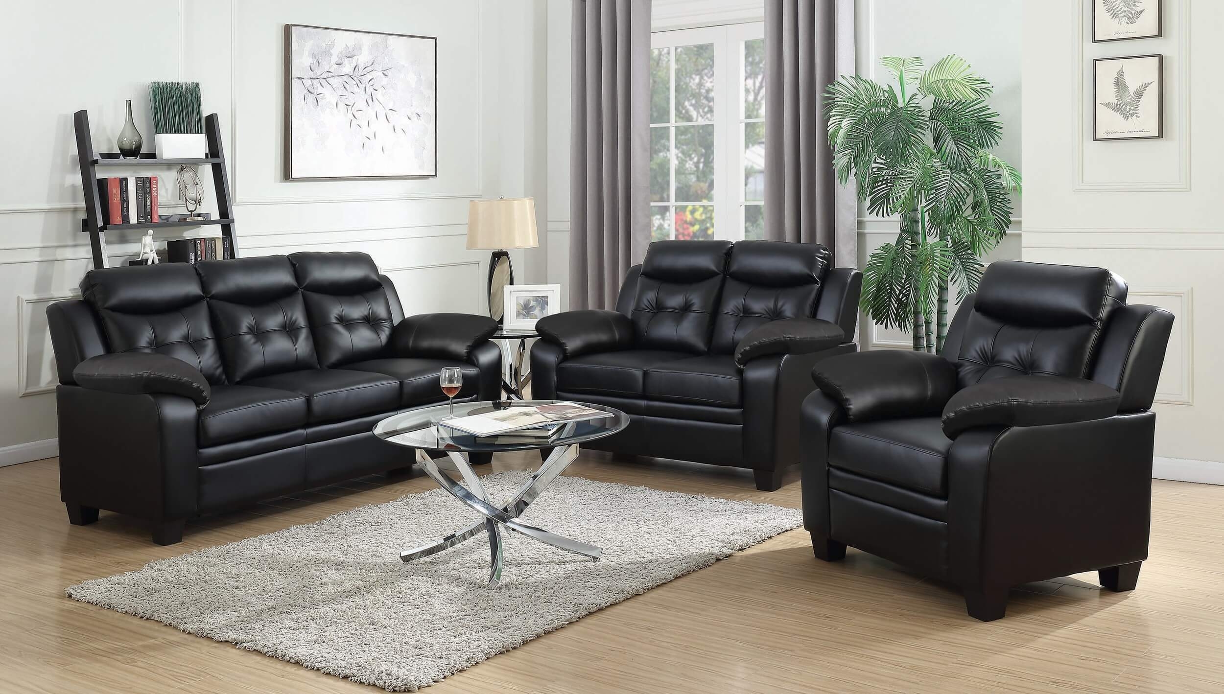 Finley Tufted Leatherette Sofa