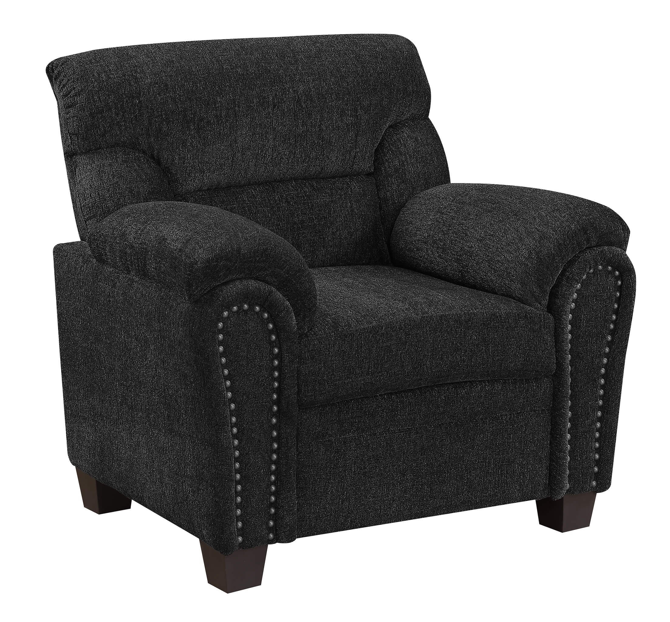 Clemintine Chenille Chair with Nailhead Trim