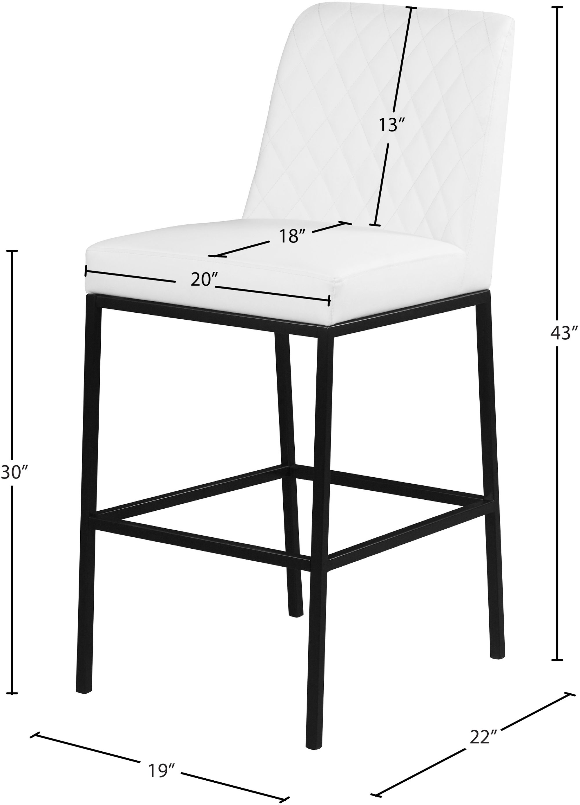 Bryce Faux Leather Bar Stool with Matte Black Metal Legs