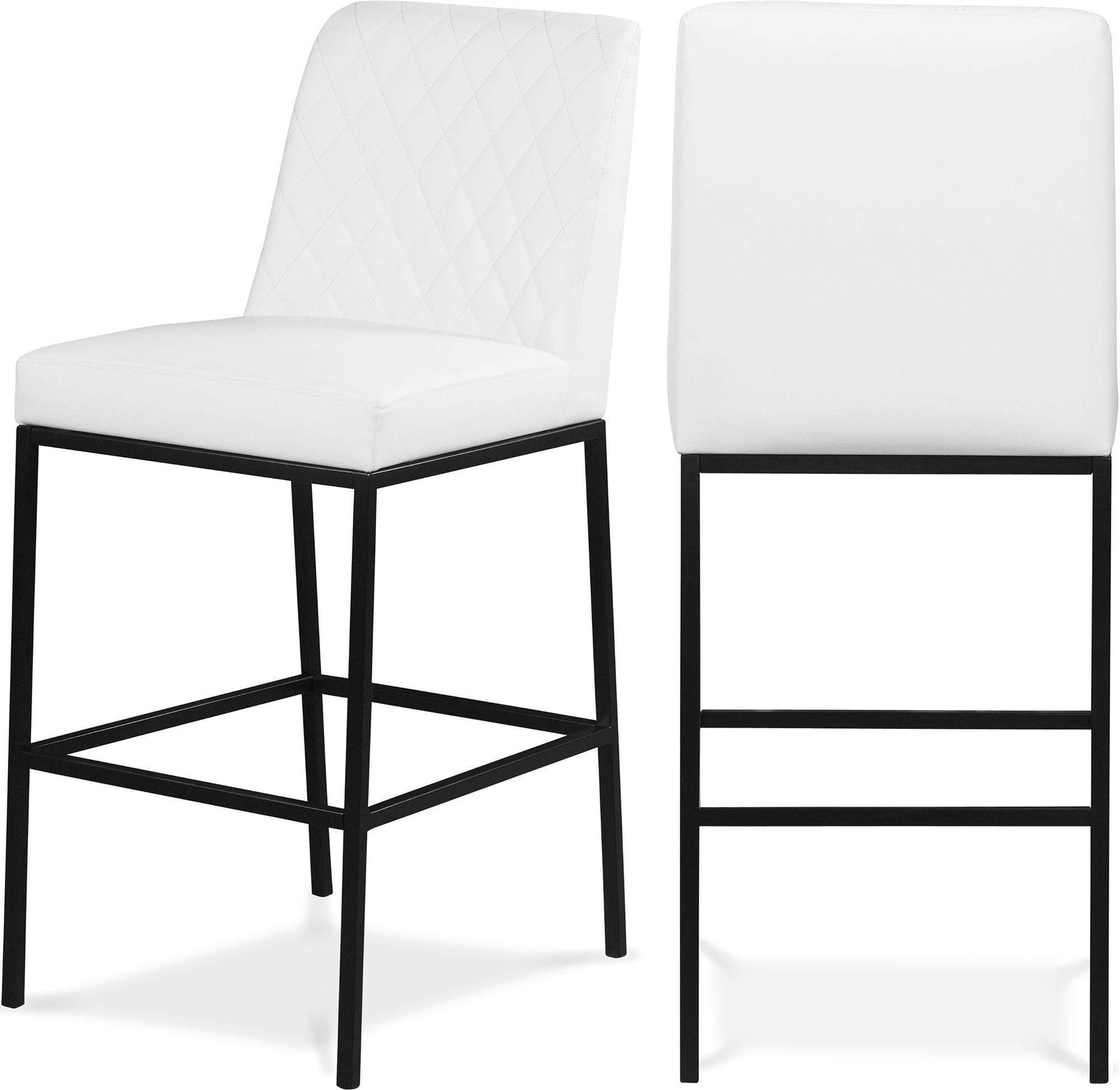 Bryce Faux Leather Bar Stool with Matte Black Metal Legs