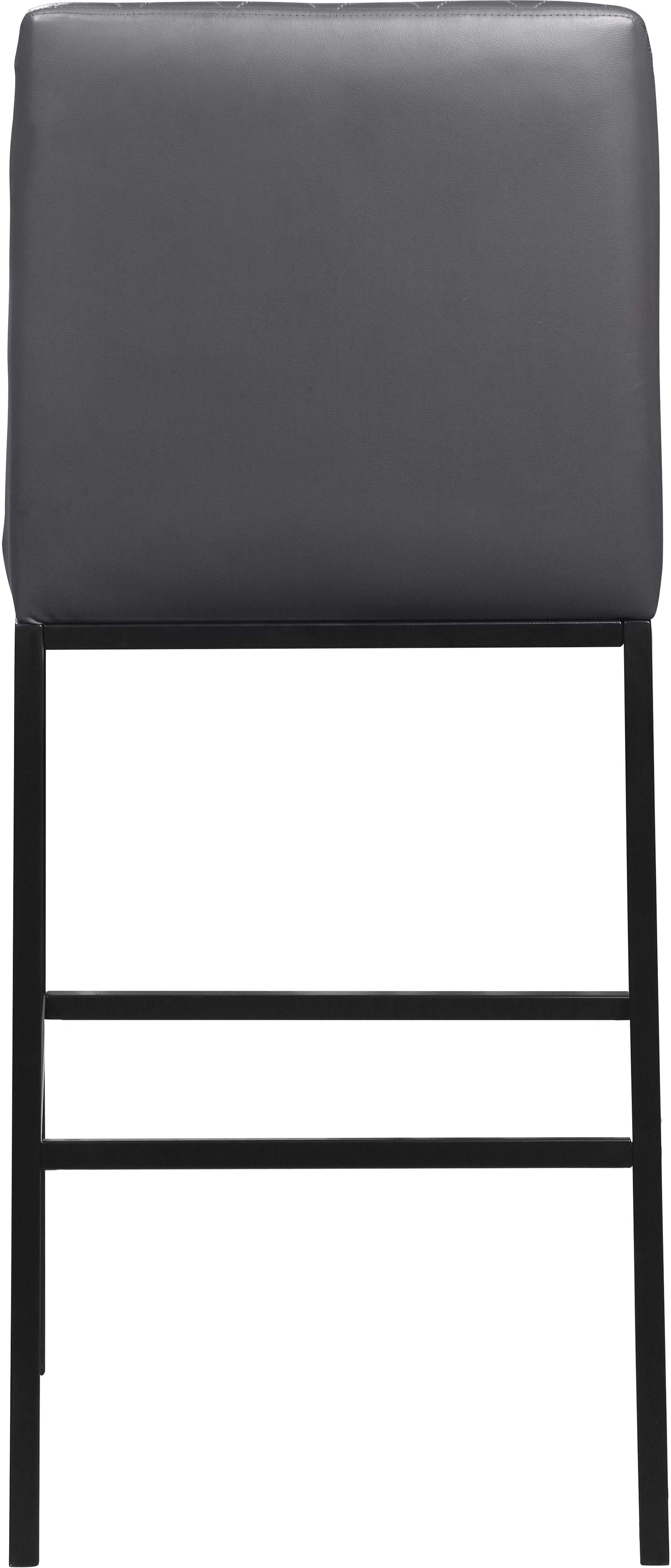Bryce Faux Leather Bar Stool with Matte Black Metal Legs