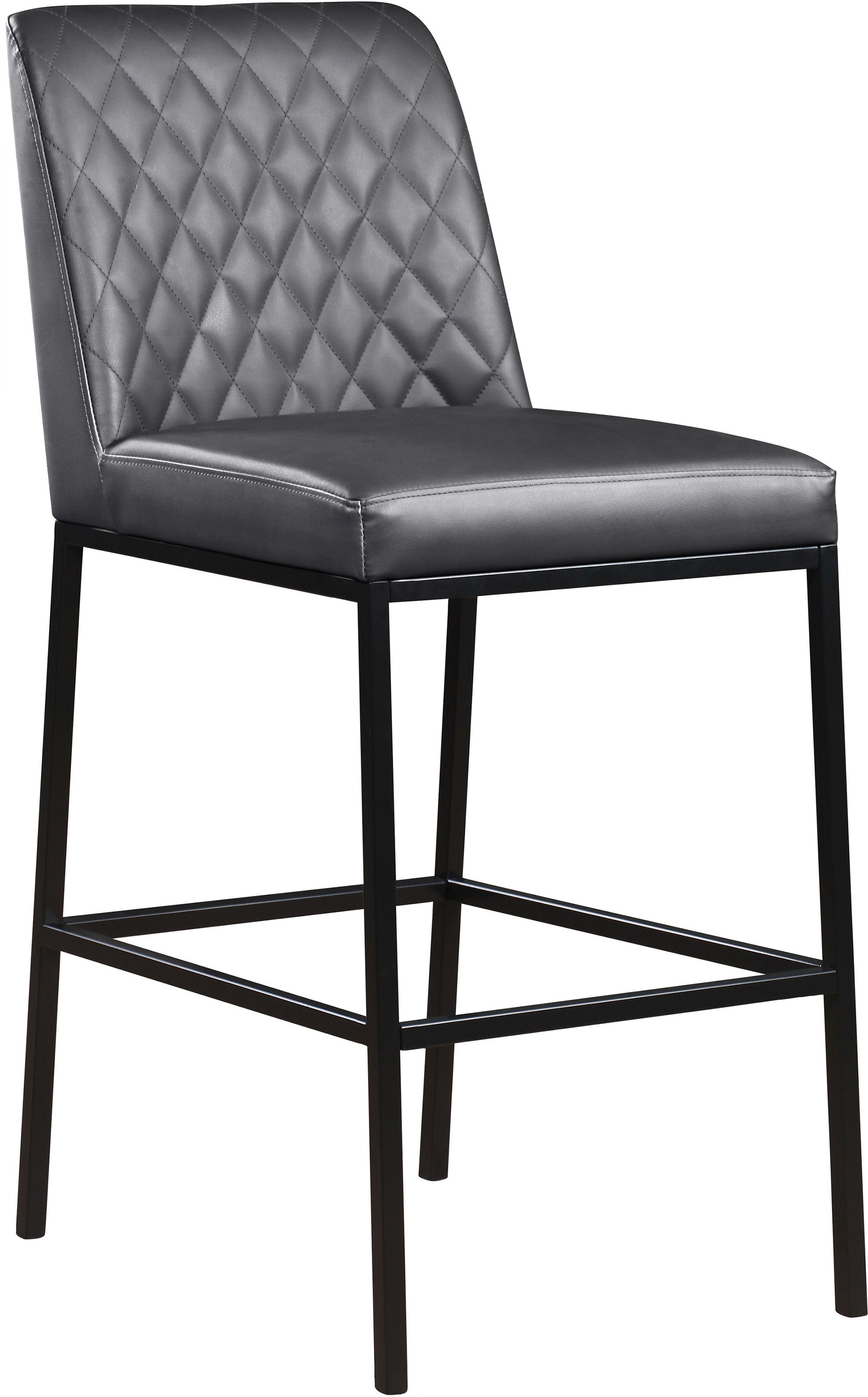 Bryce Faux Leather Bar Stool with Matte Black Metal Legs