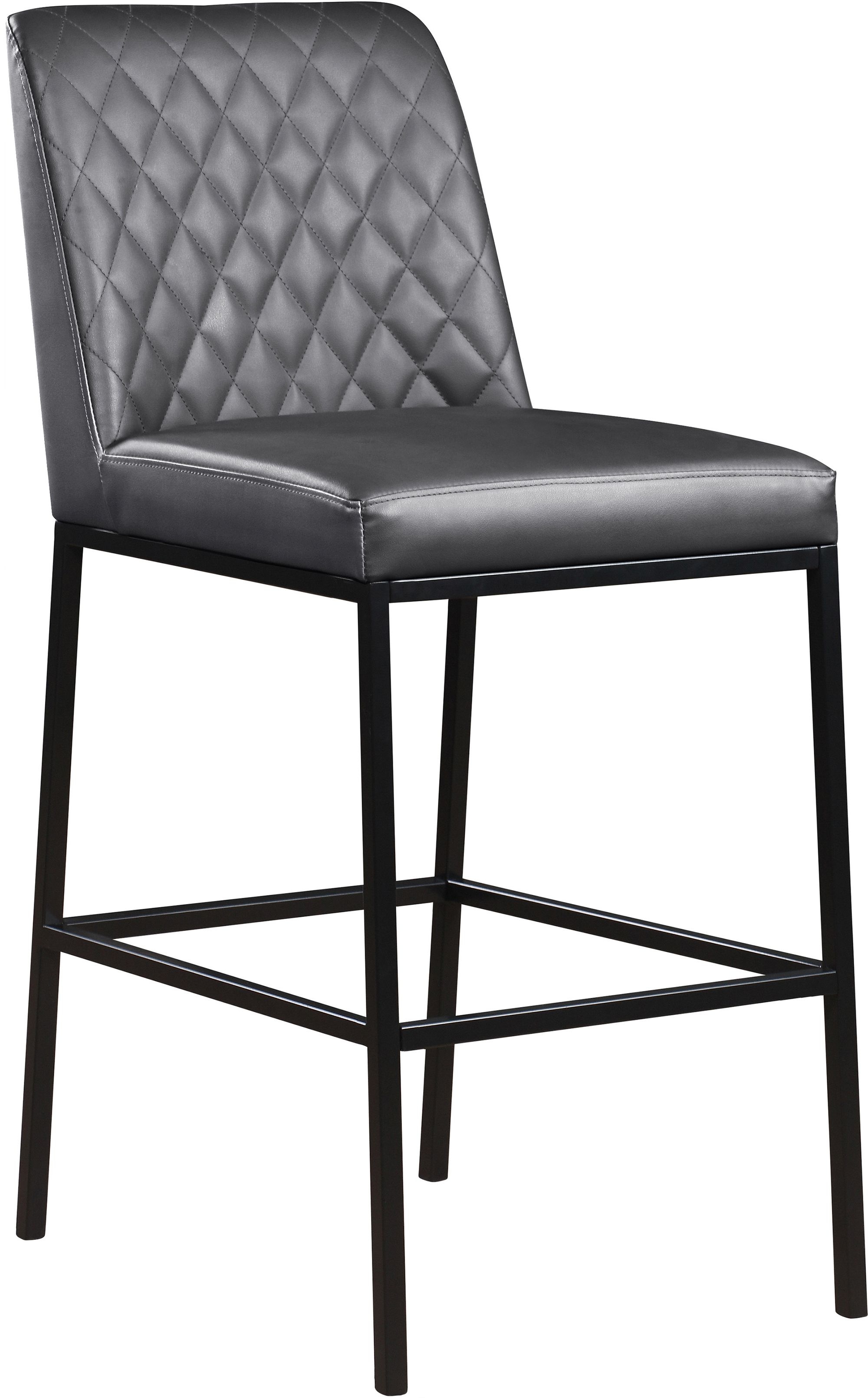 Bryce Faux Leather Bar Stool with Matte Black Metal Legs