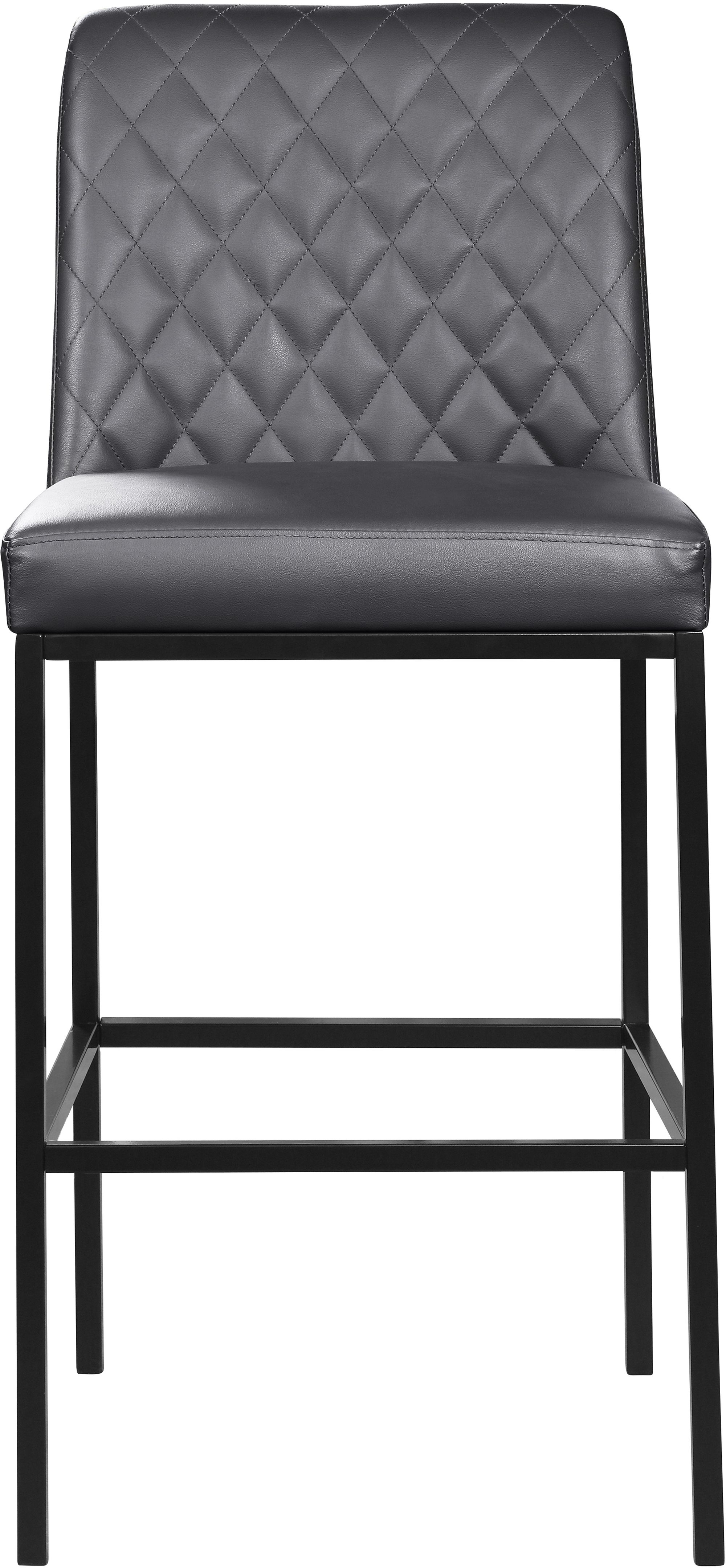 Bryce Faux Leather Bar Stool with Matte Black Metal Legs