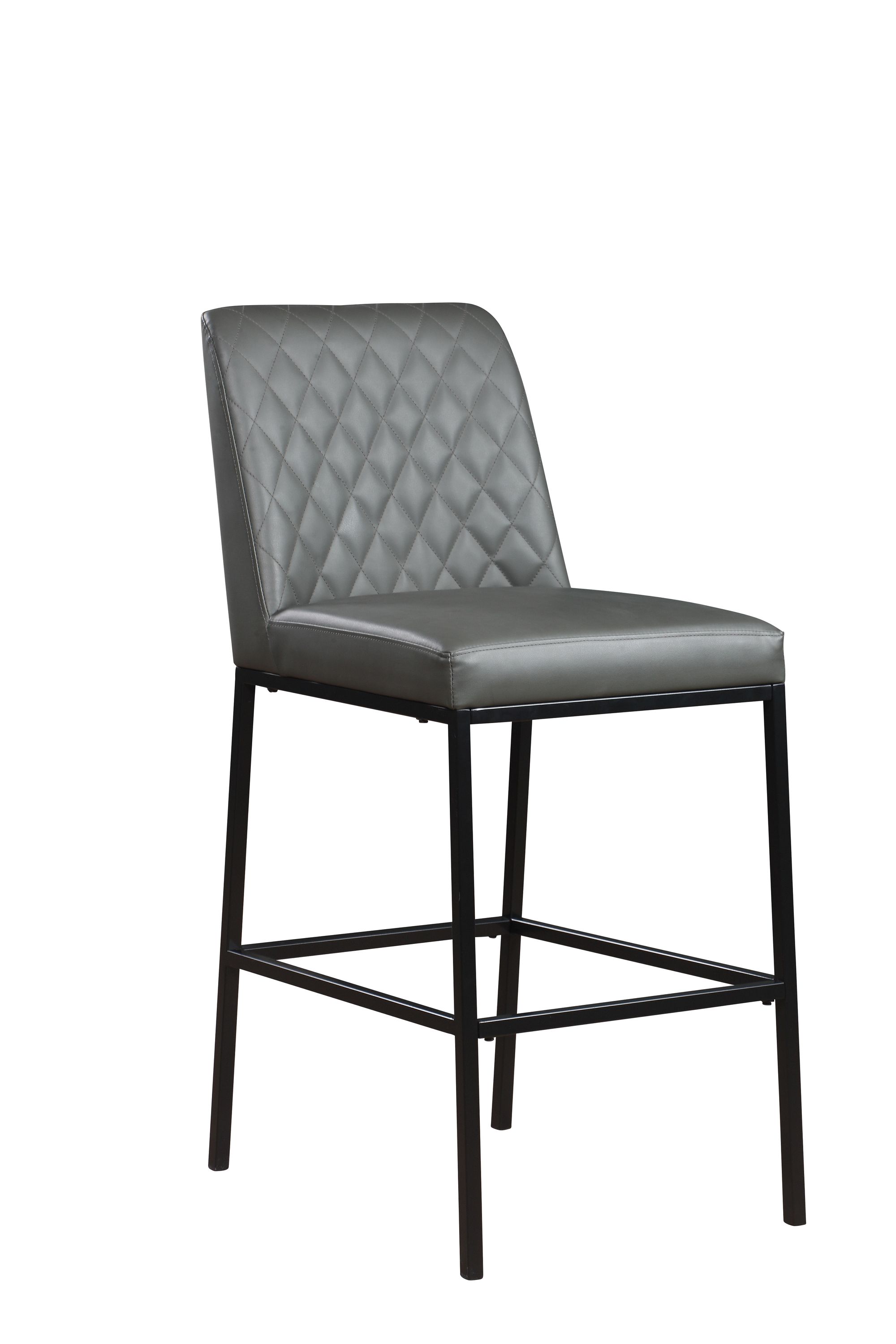 Bryce Faux Leather Bar Stool with Matte Black Metal Legs
