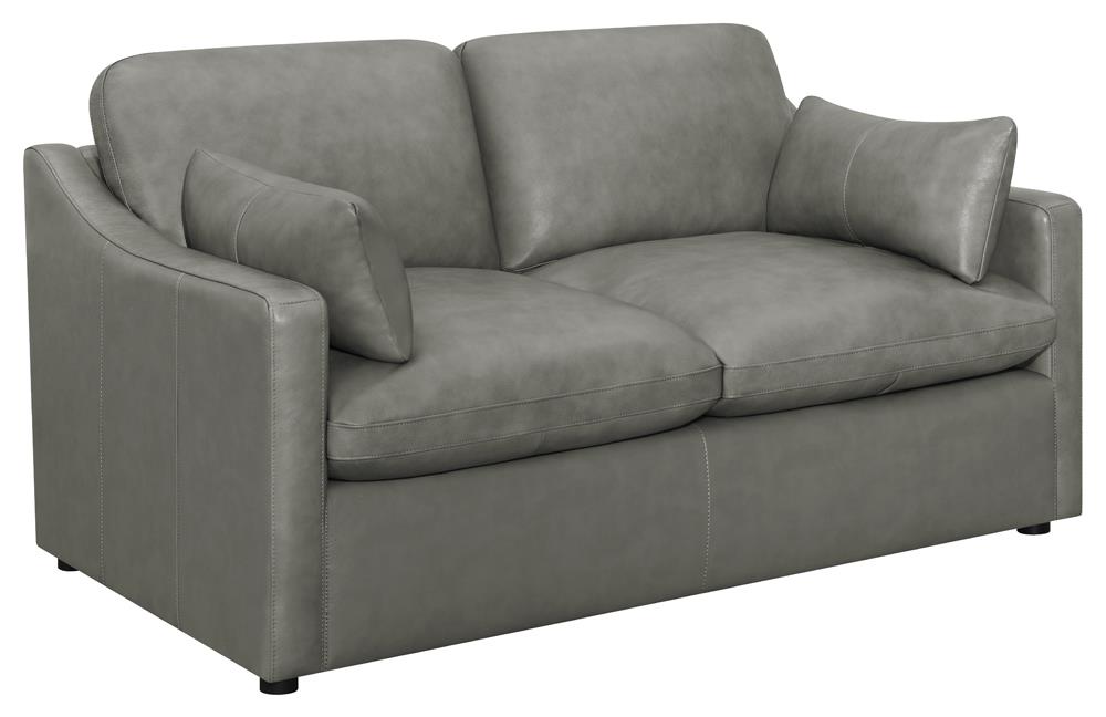 Grayson Sloped Arm Top Grain Leather Living Room Set
