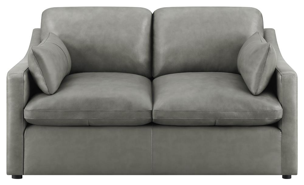 Grayson Sloped Arm Top Grain Leather Living Room Set