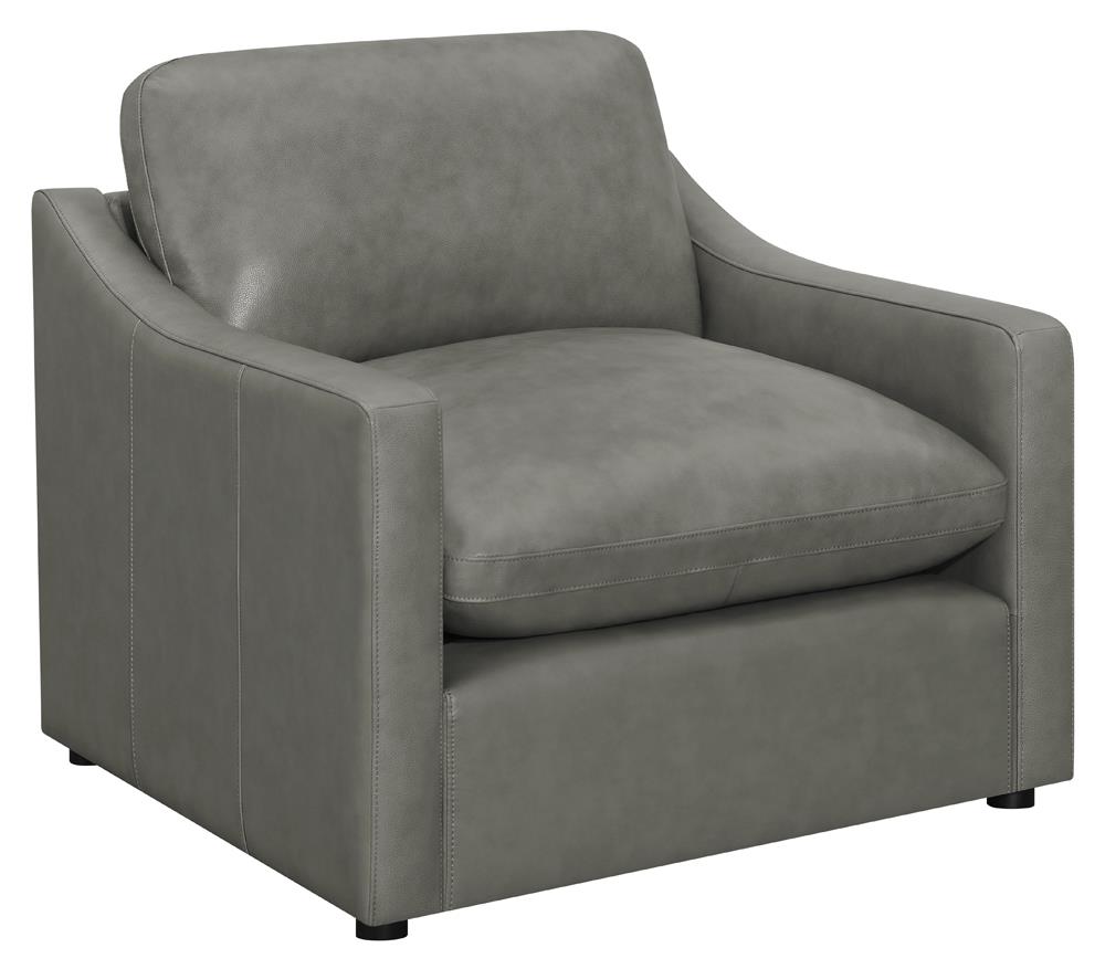Grayson Sloped Arm Top Grain Leather Living Room Set