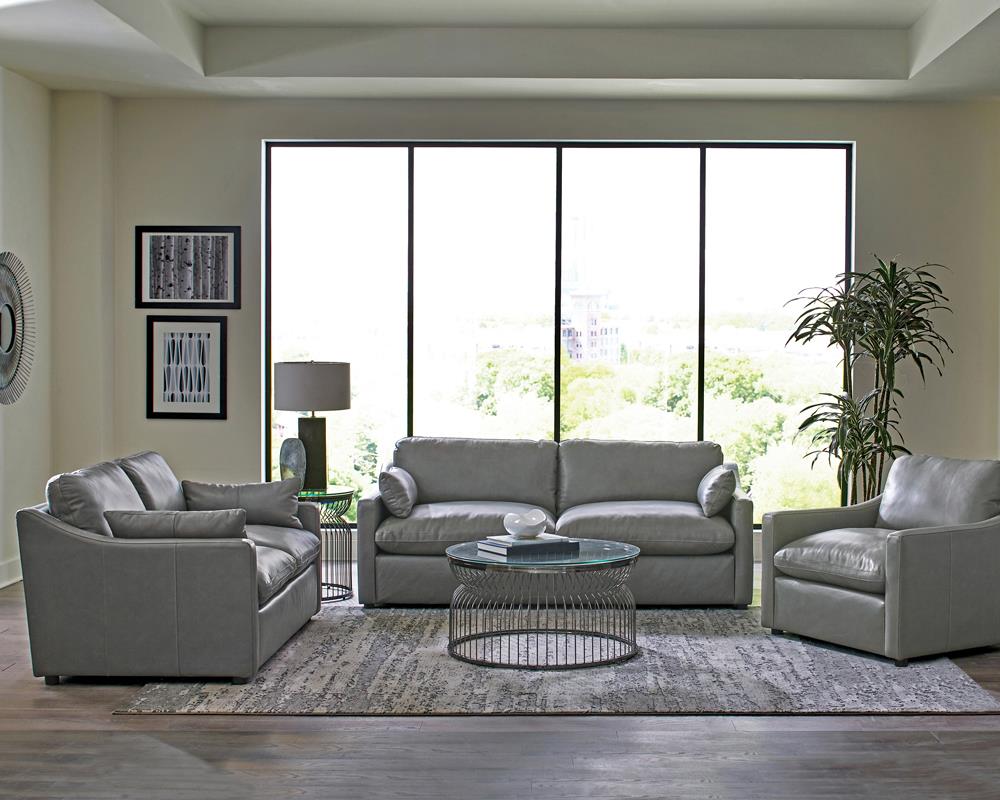 Grayson Sloped Arm Top Grain Leather Chair