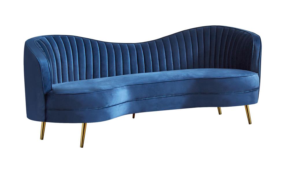 Sophia Channel Tufted Back Velvet Living Room Set