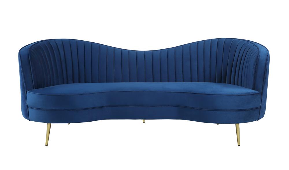 Sophia Channel Tufted Back Velvet Living Room Set