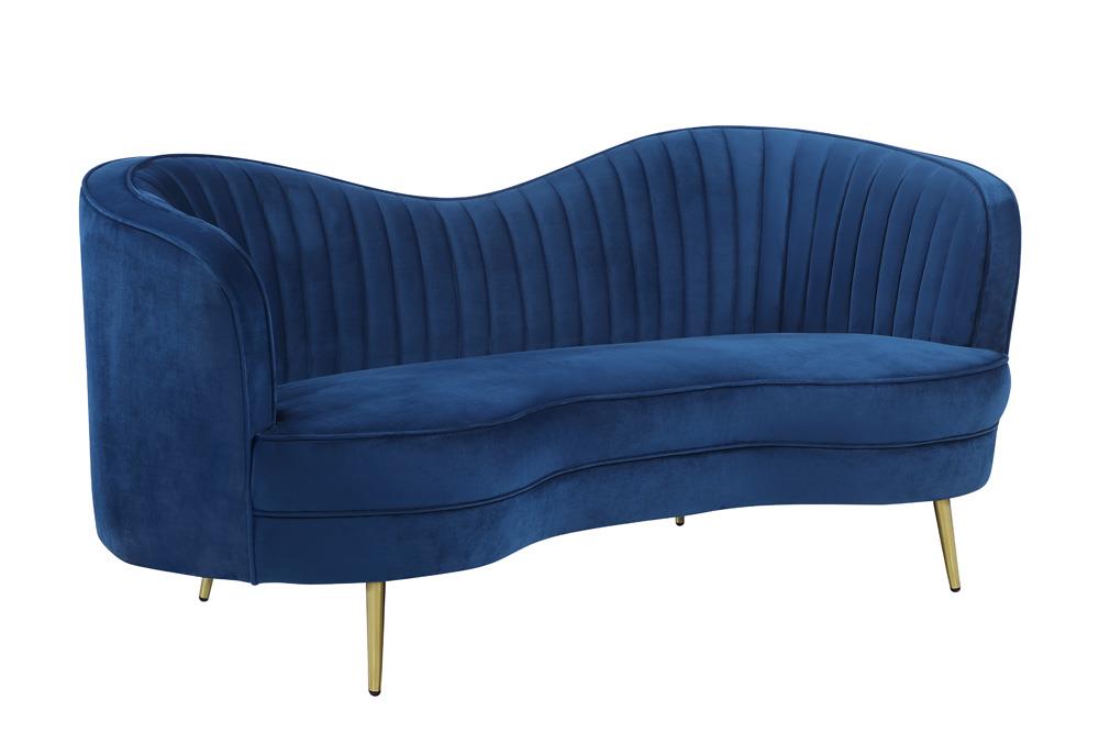 Sophia Channel Tufted Back Velvet Living Room Set