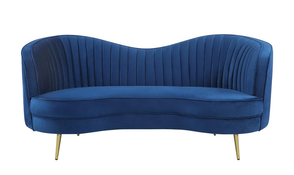 Sophia Channel Tufted Back Velvet Living Room Set