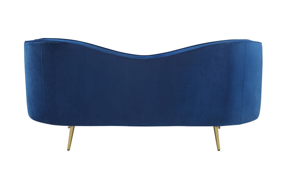 Sophia Velvet Loveseat with Camel Back