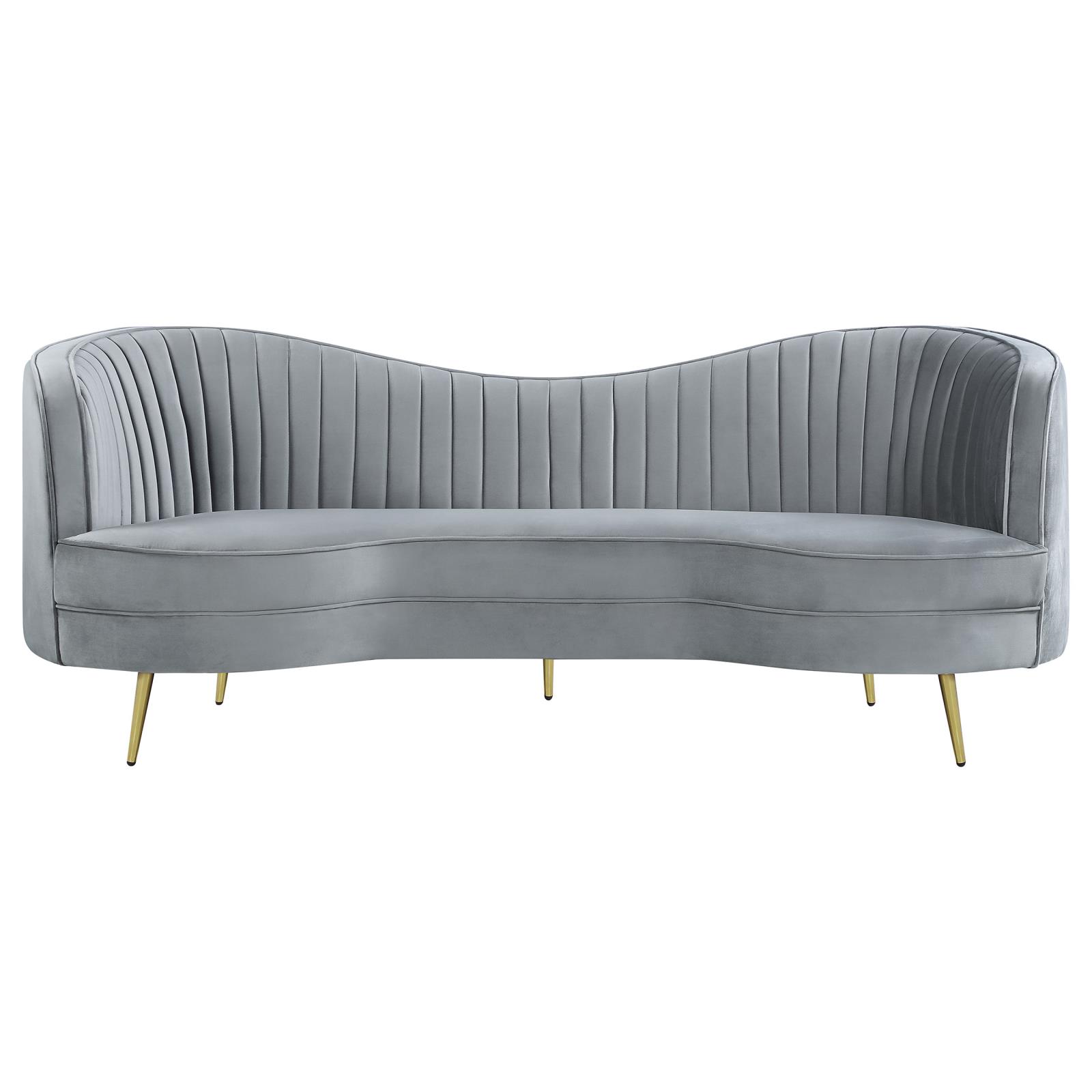 Sophia Channel Tufted Back Velvet Living Room Set