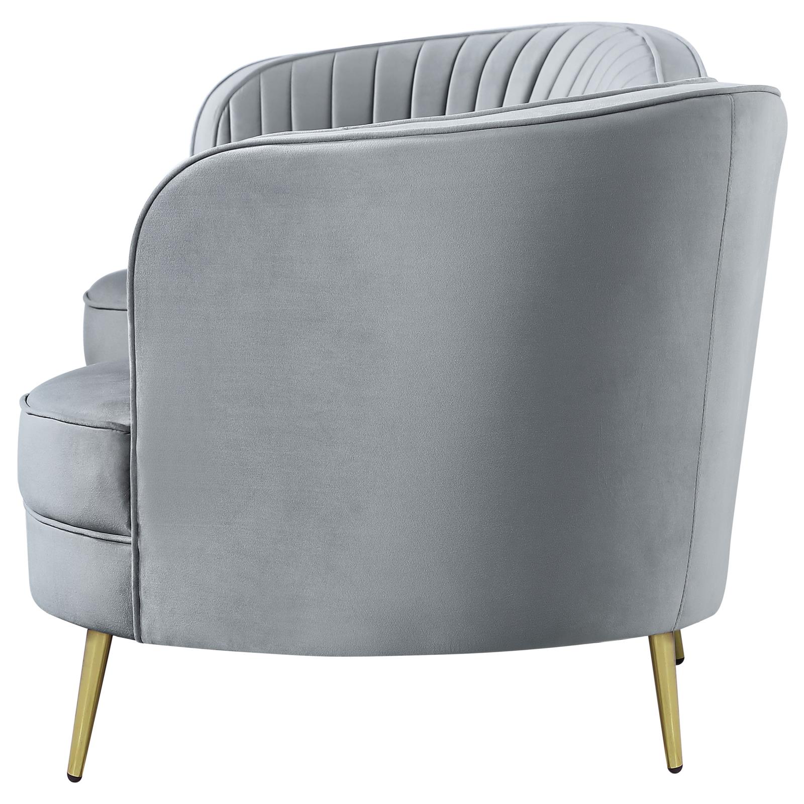Sophia Upholstered Channel Tufted Barrel Accent Chair Grey