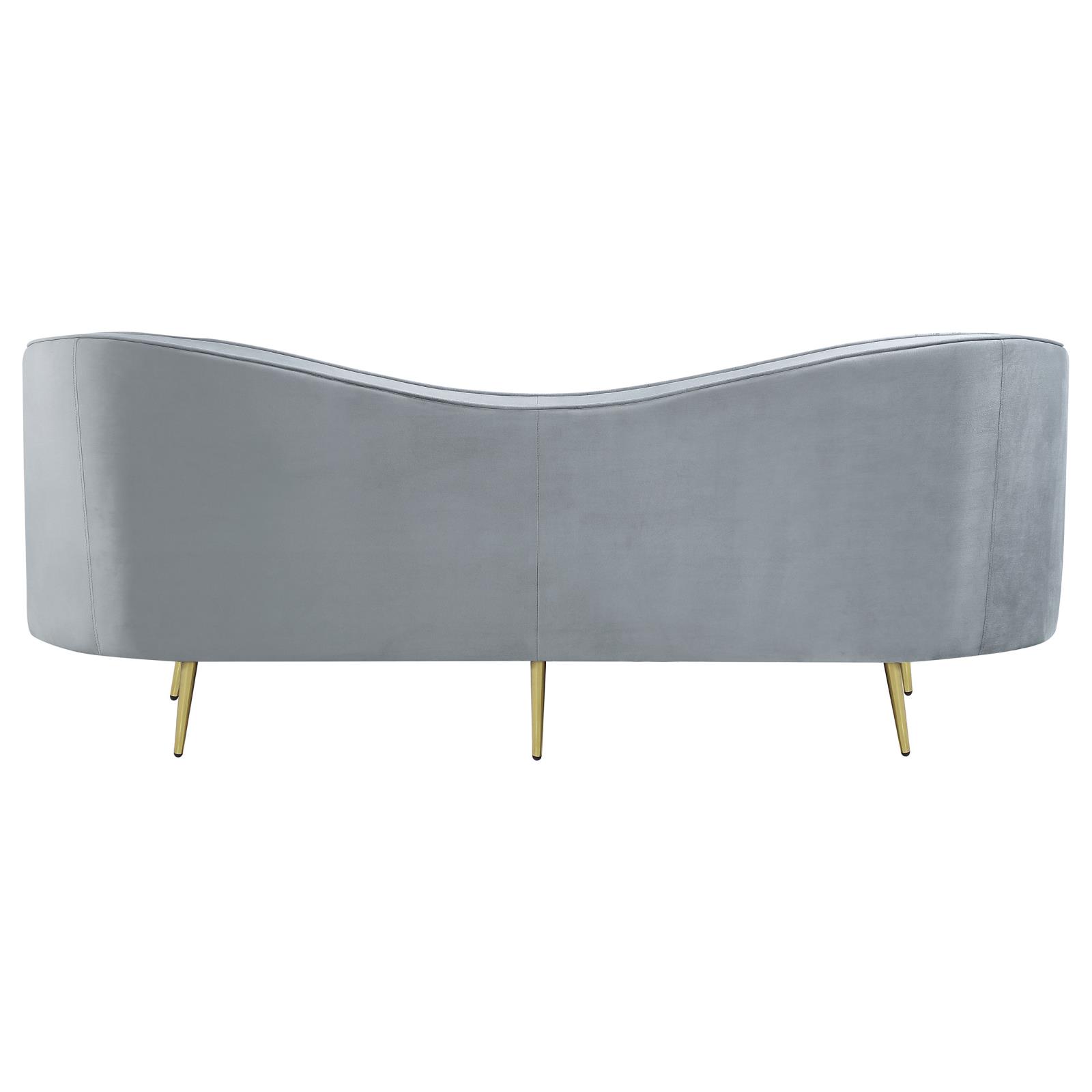Sophia Channel Tufted Back Velvet Living Room Set