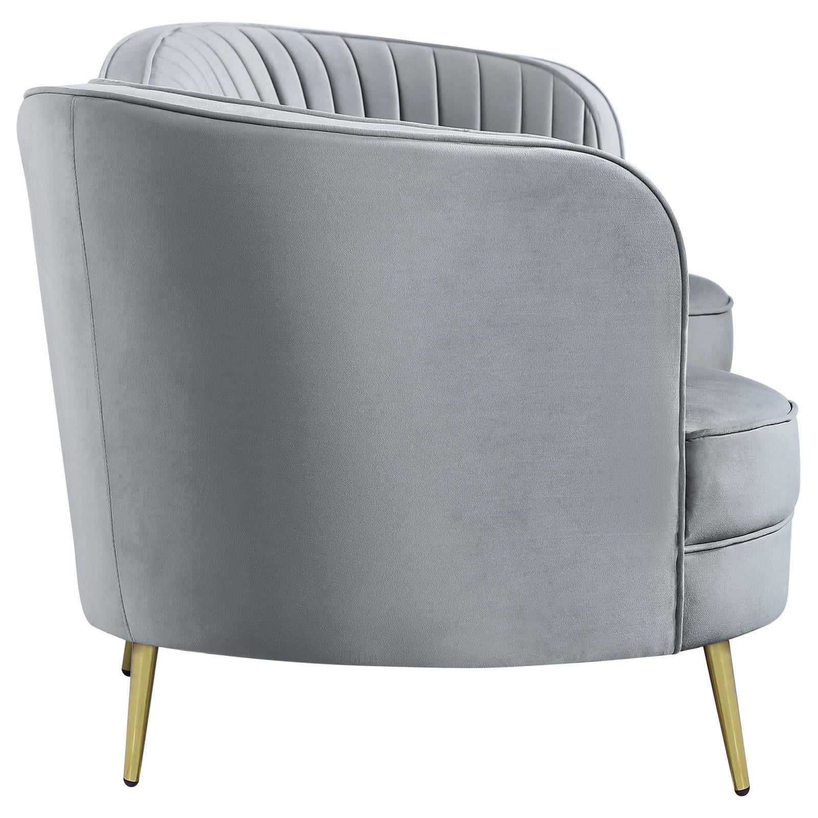 Sophia Channel Tufted Back Velvet Living Room Set