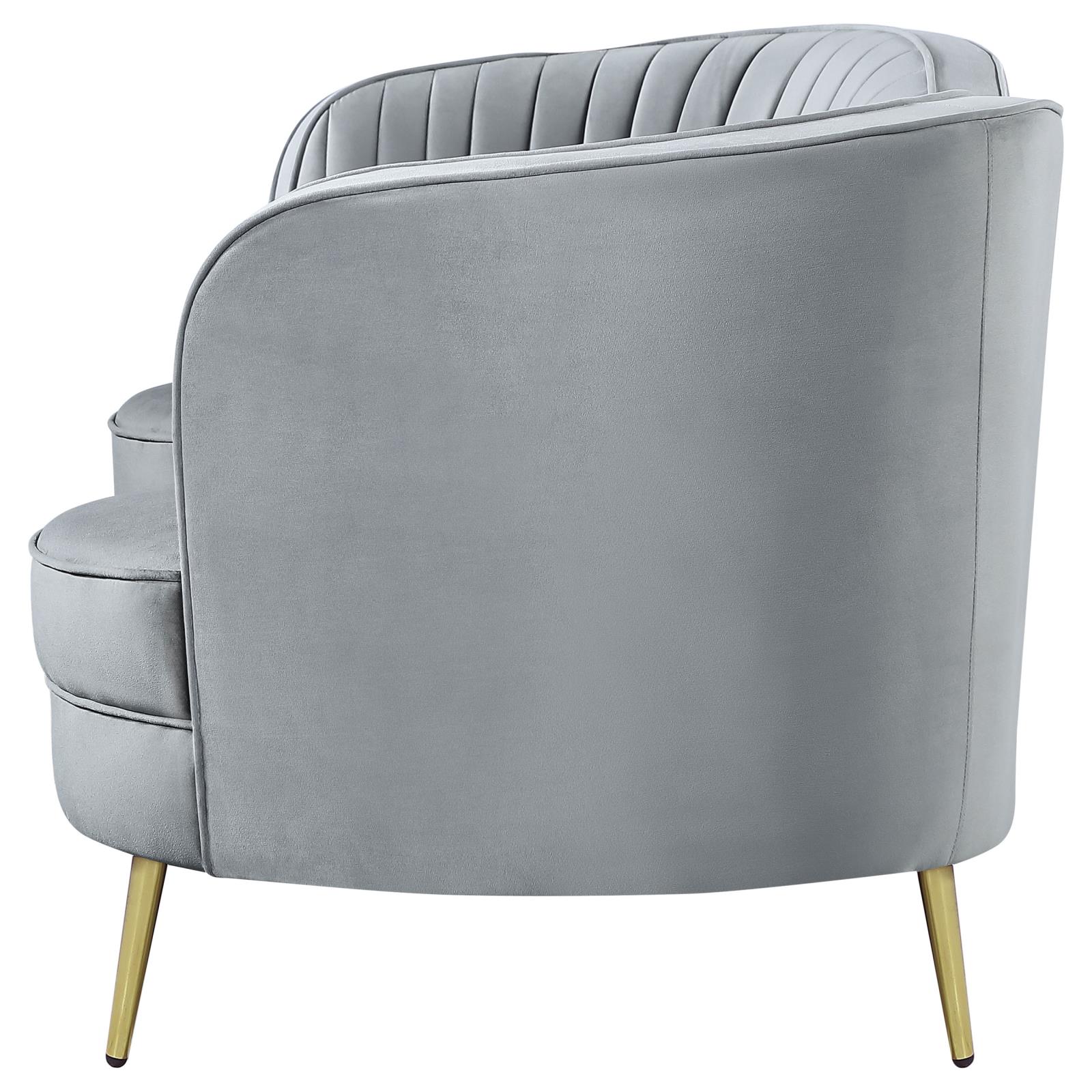 Sophia Velvet Loveseat with Camel Back