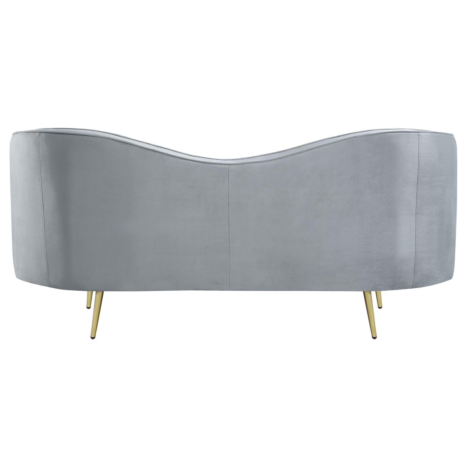 Sophia Channel Tufted Back Velvet Living Room Set