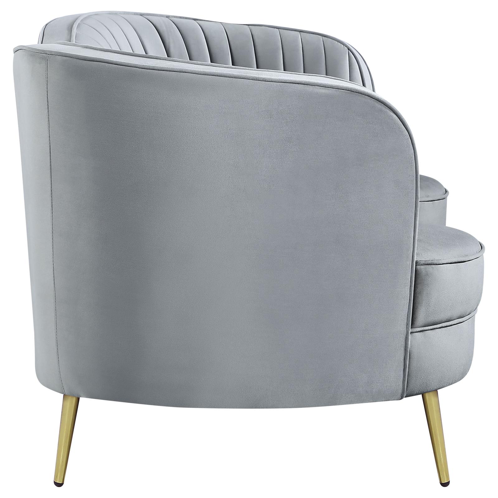 Sophia Velvet Loveseat with Camel Back